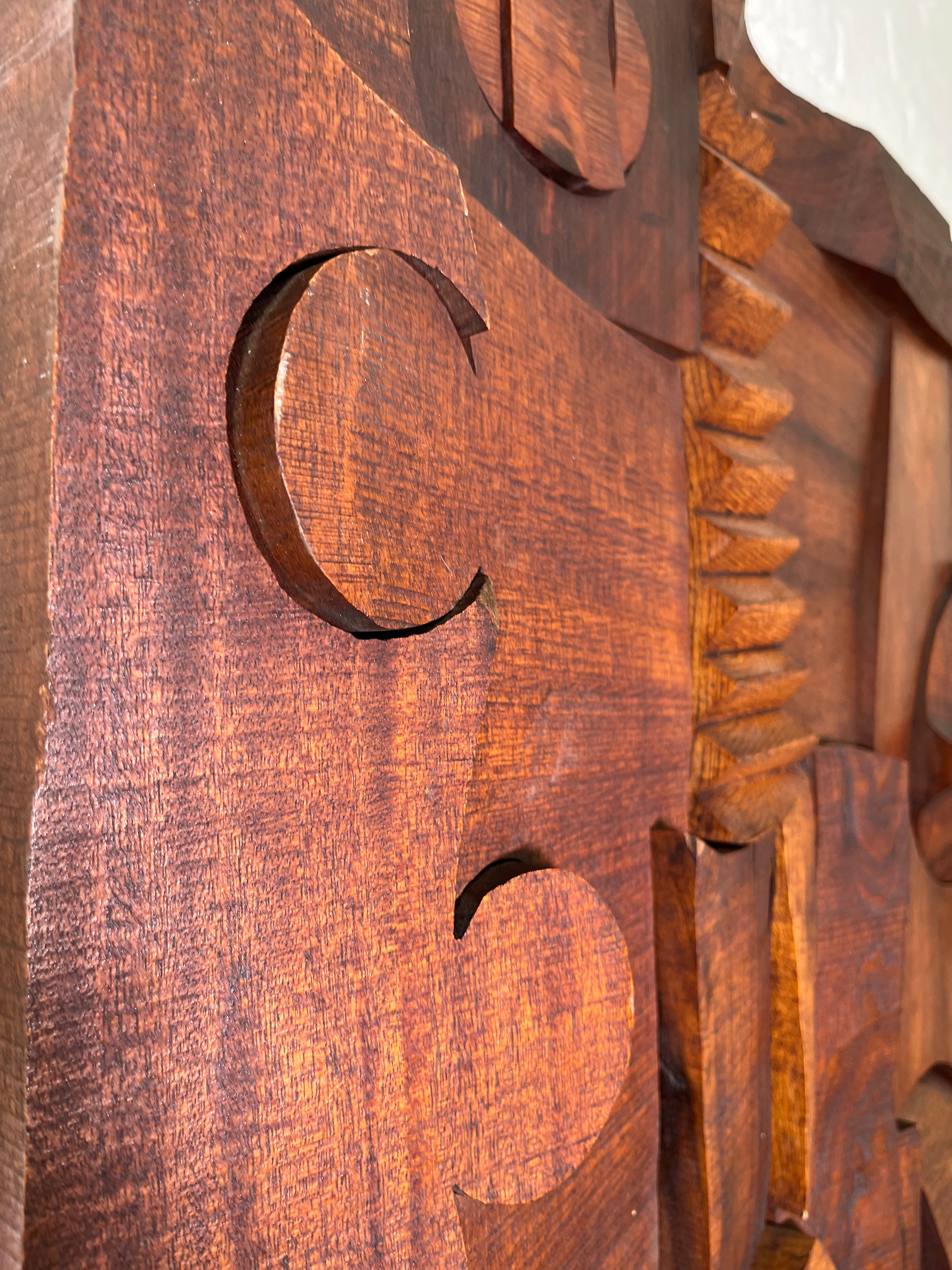 "Hugh Townley" 1962 Wood Relief Wall Sculpture