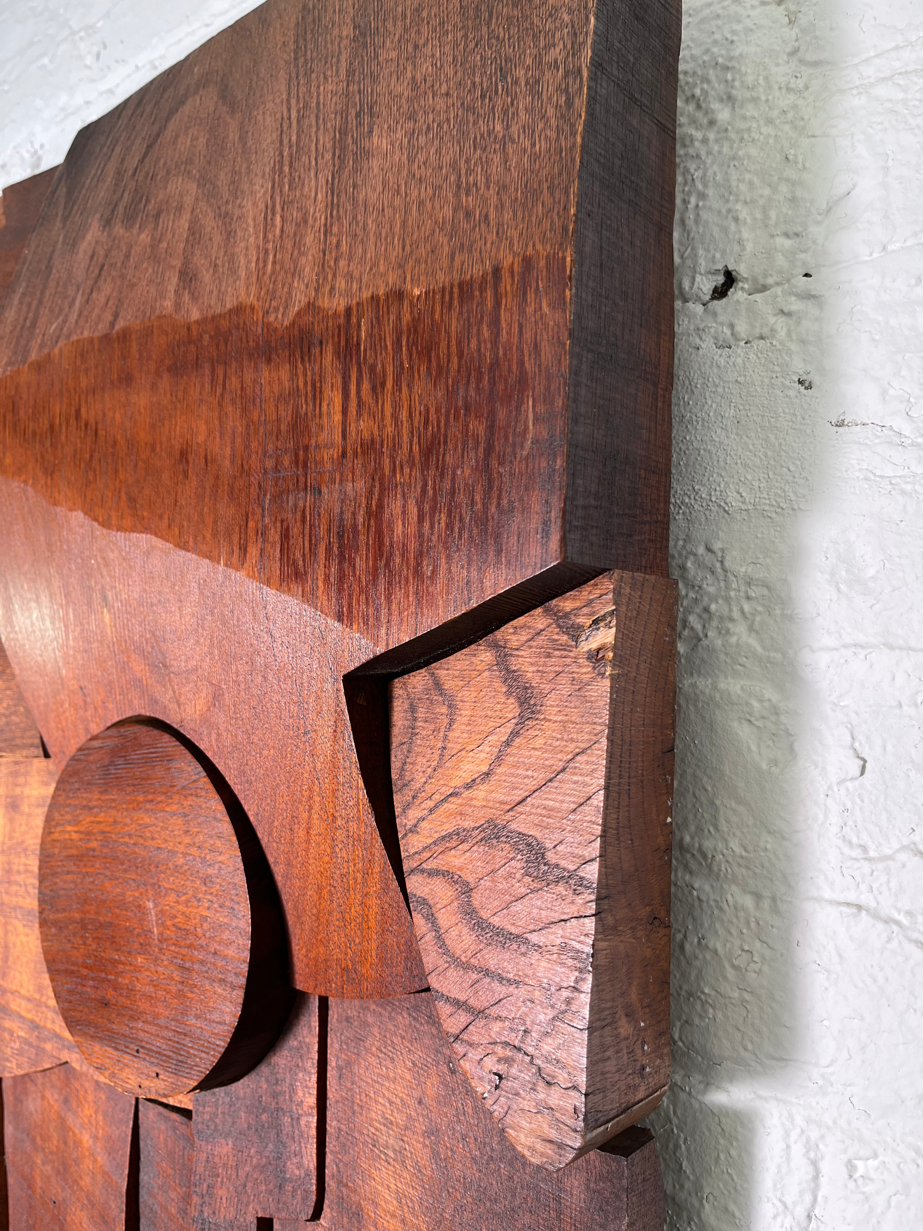 "Hugh Townley" 1962 Wood Relief Wall Sculpture