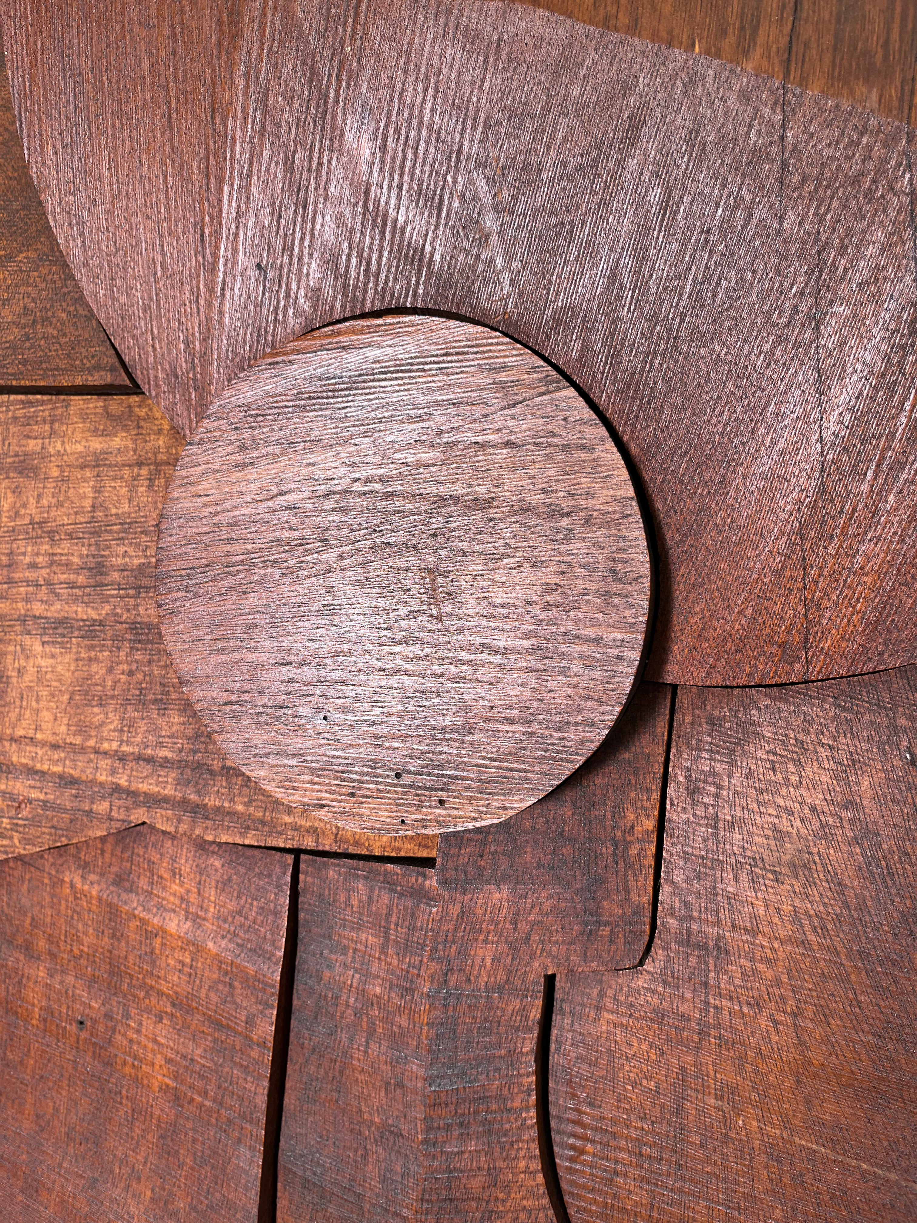 "Hugh Townley" 1962 Wood Relief Wall Sculpture