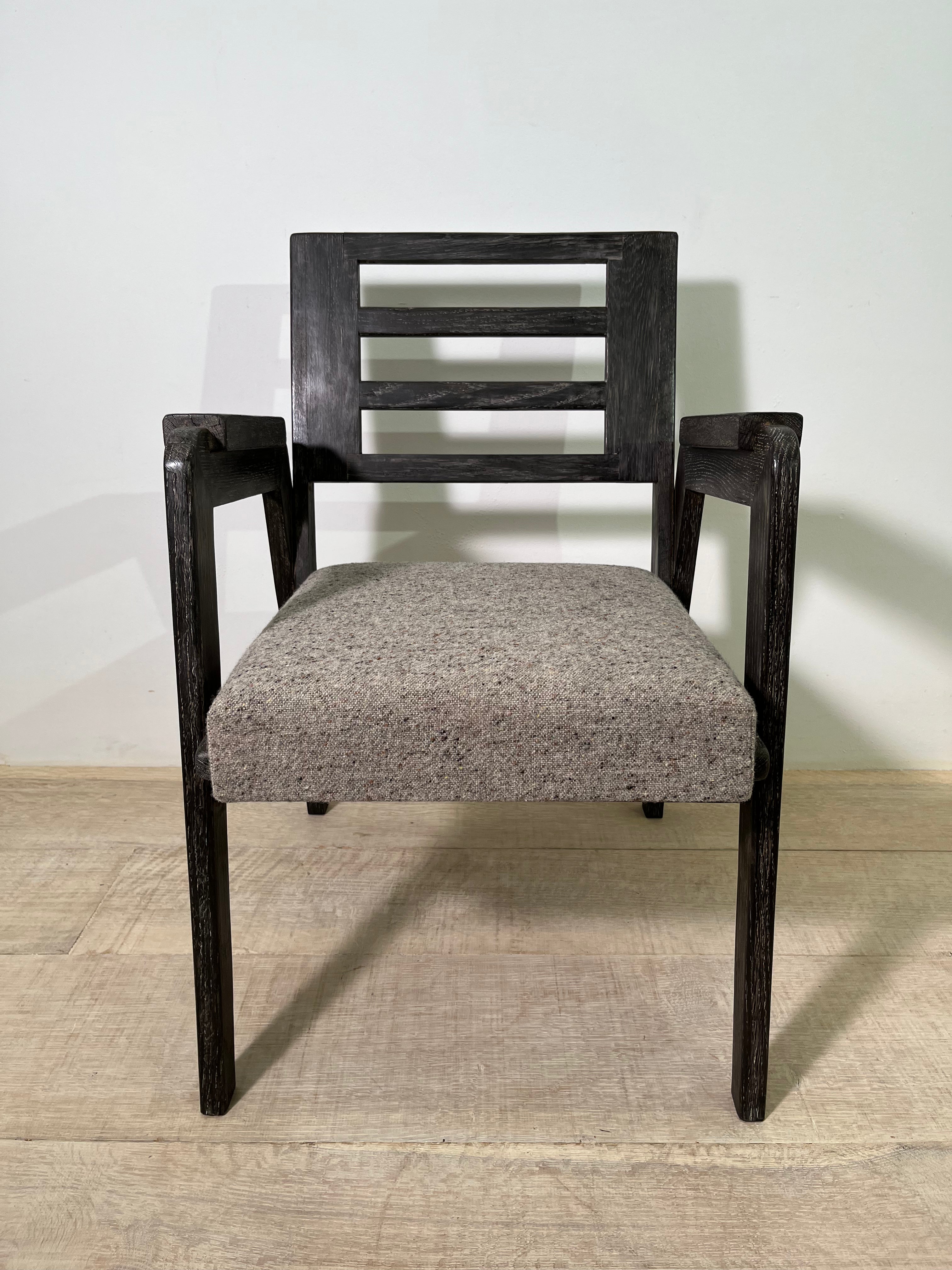 Set of (8) French Cerused Dining Chairs