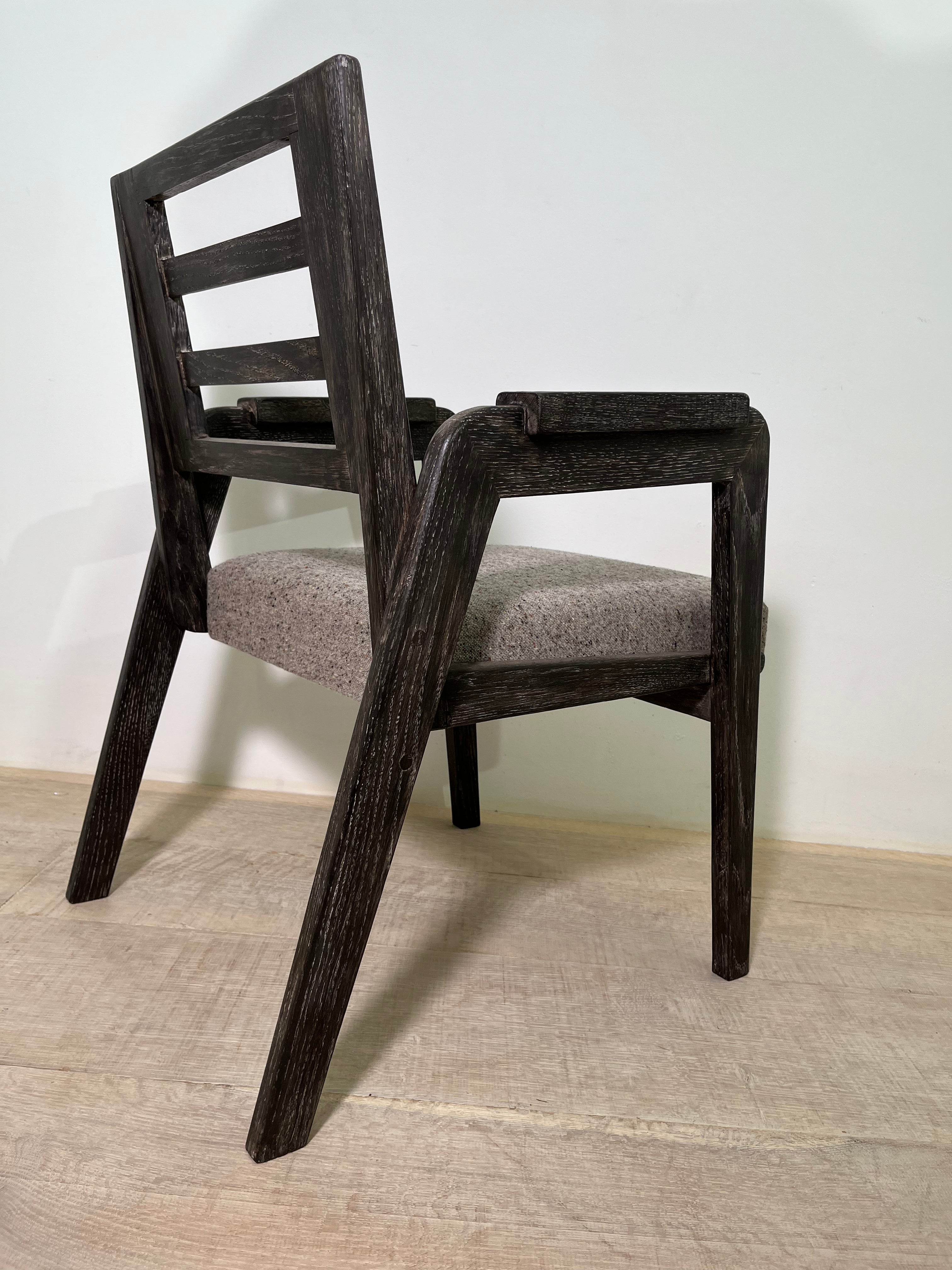 Set of (8) French Cerused Dining Chairs