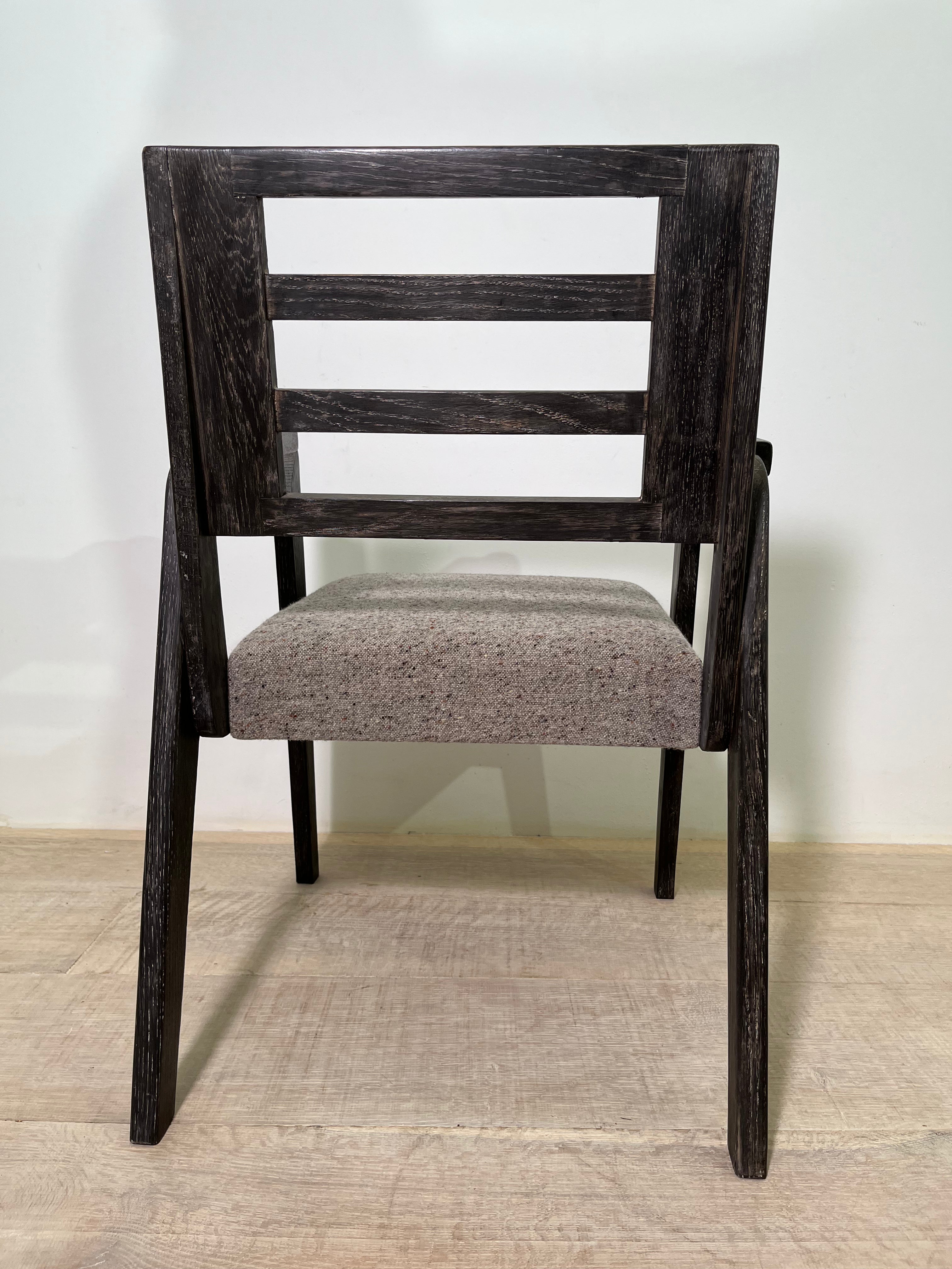 Set of (8) French Cerused Dining Chairs