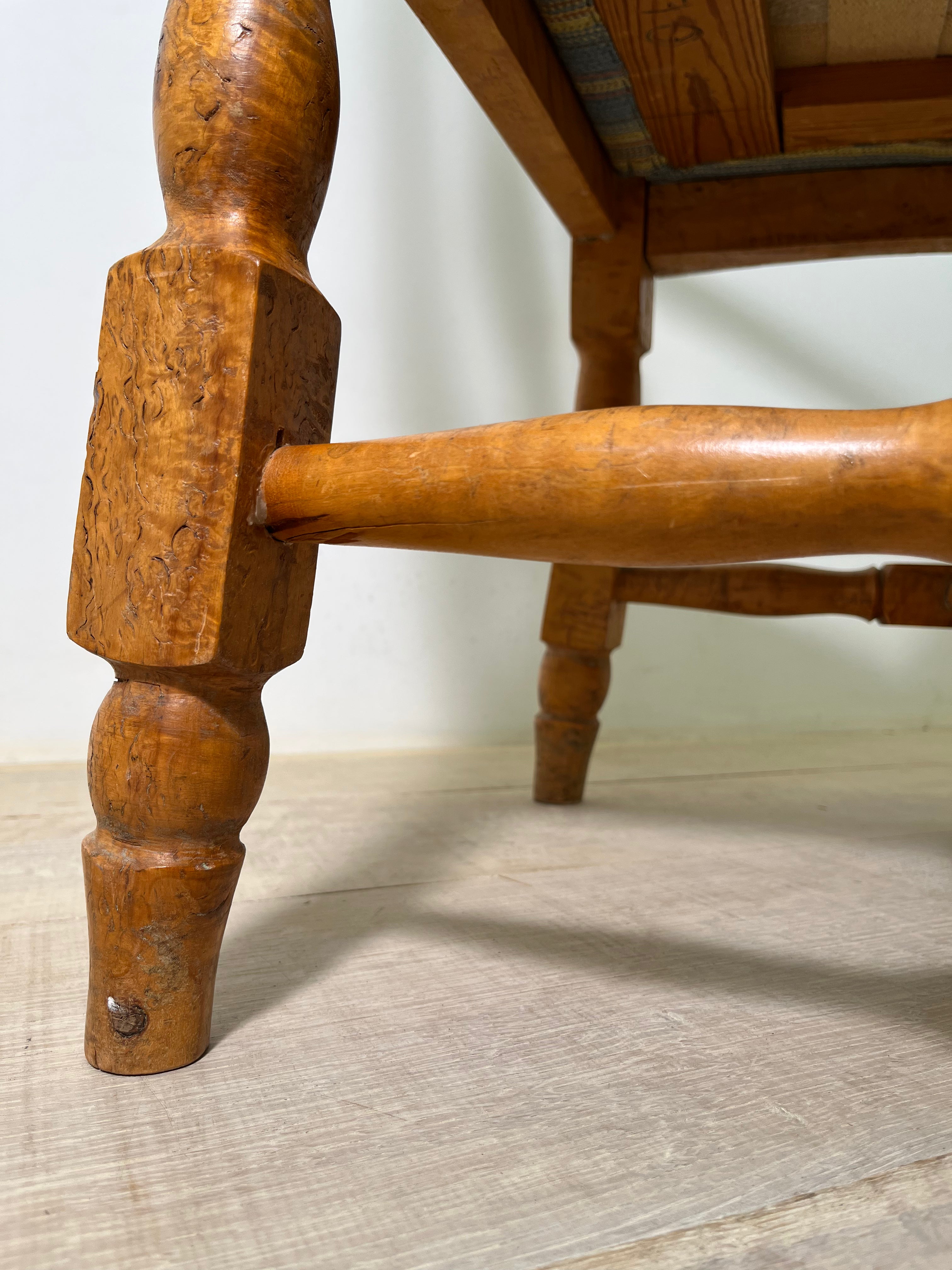18th Century Swedish Burl Wood Arm Chair