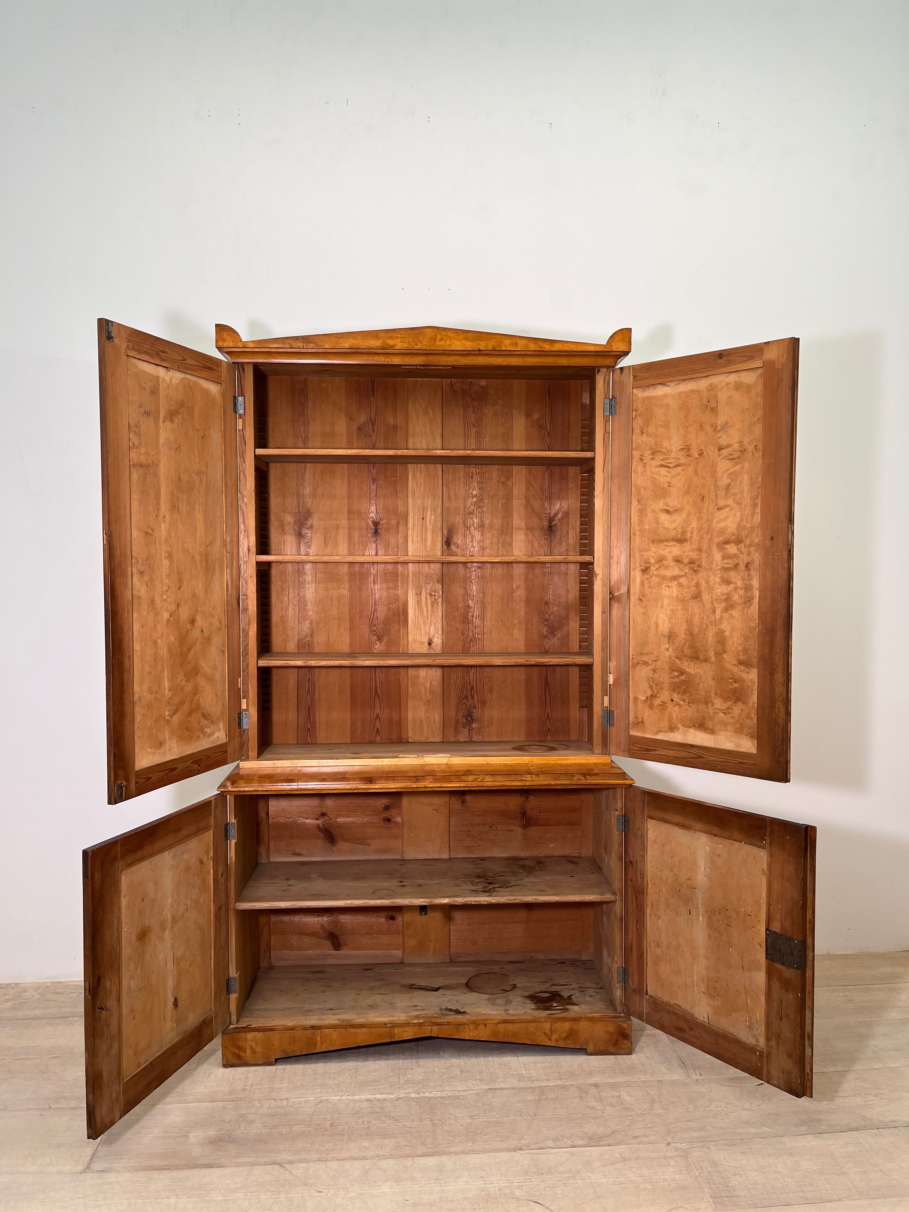Swedish Biedermeier Cabinet in Burl Wood