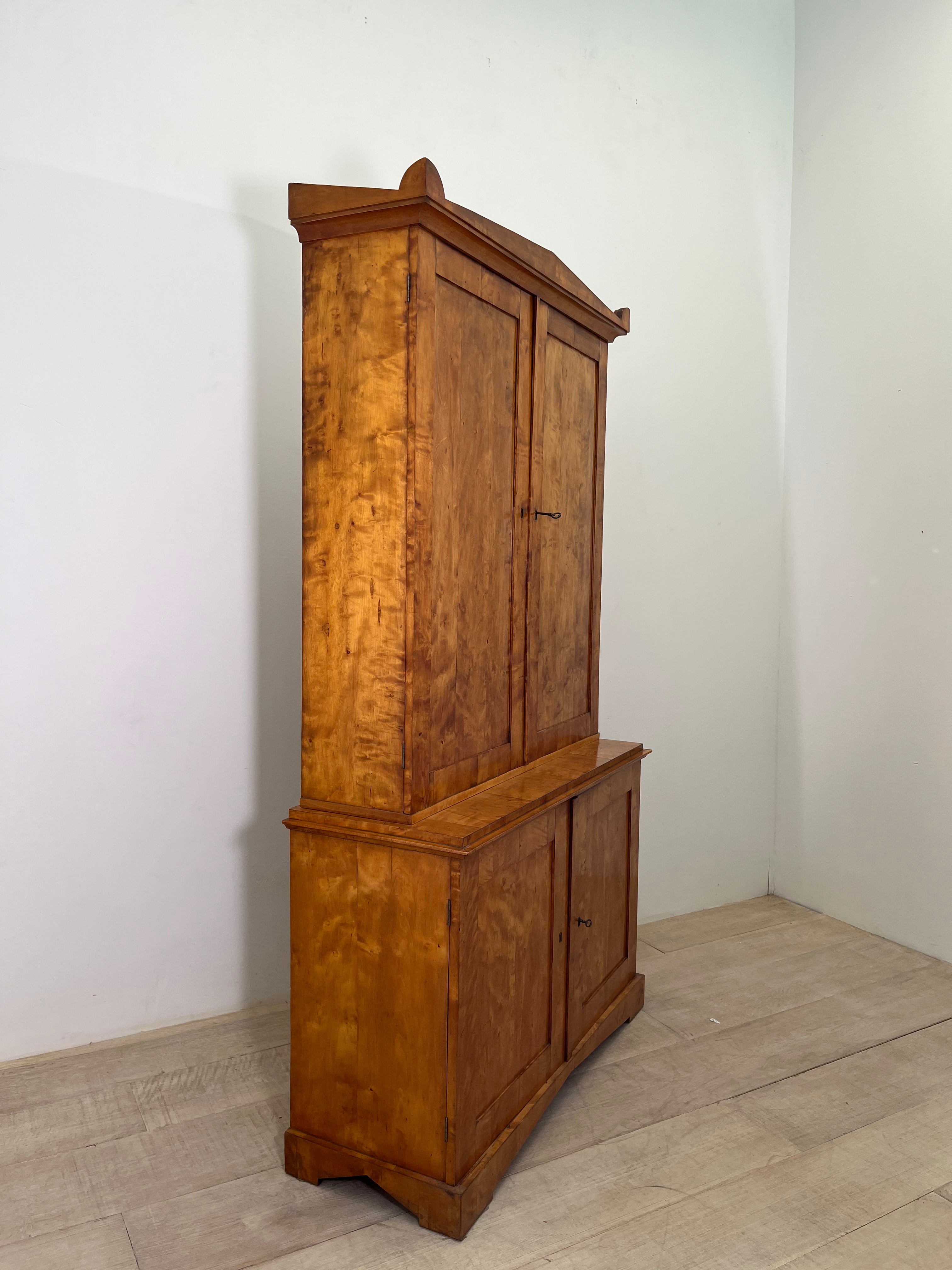 Swedish Biedermeier Cabinet in Burl Wood