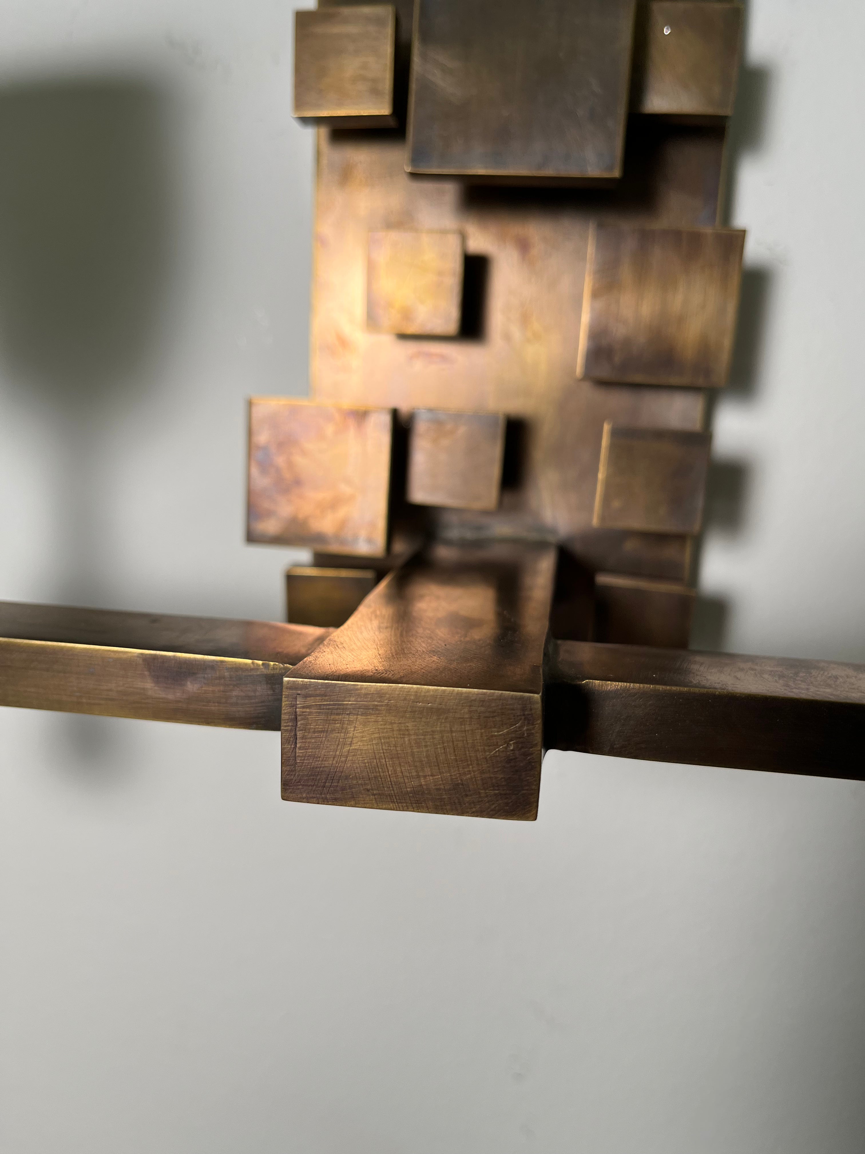 Pair of Limited Edition Bronze Modernist Sconces
