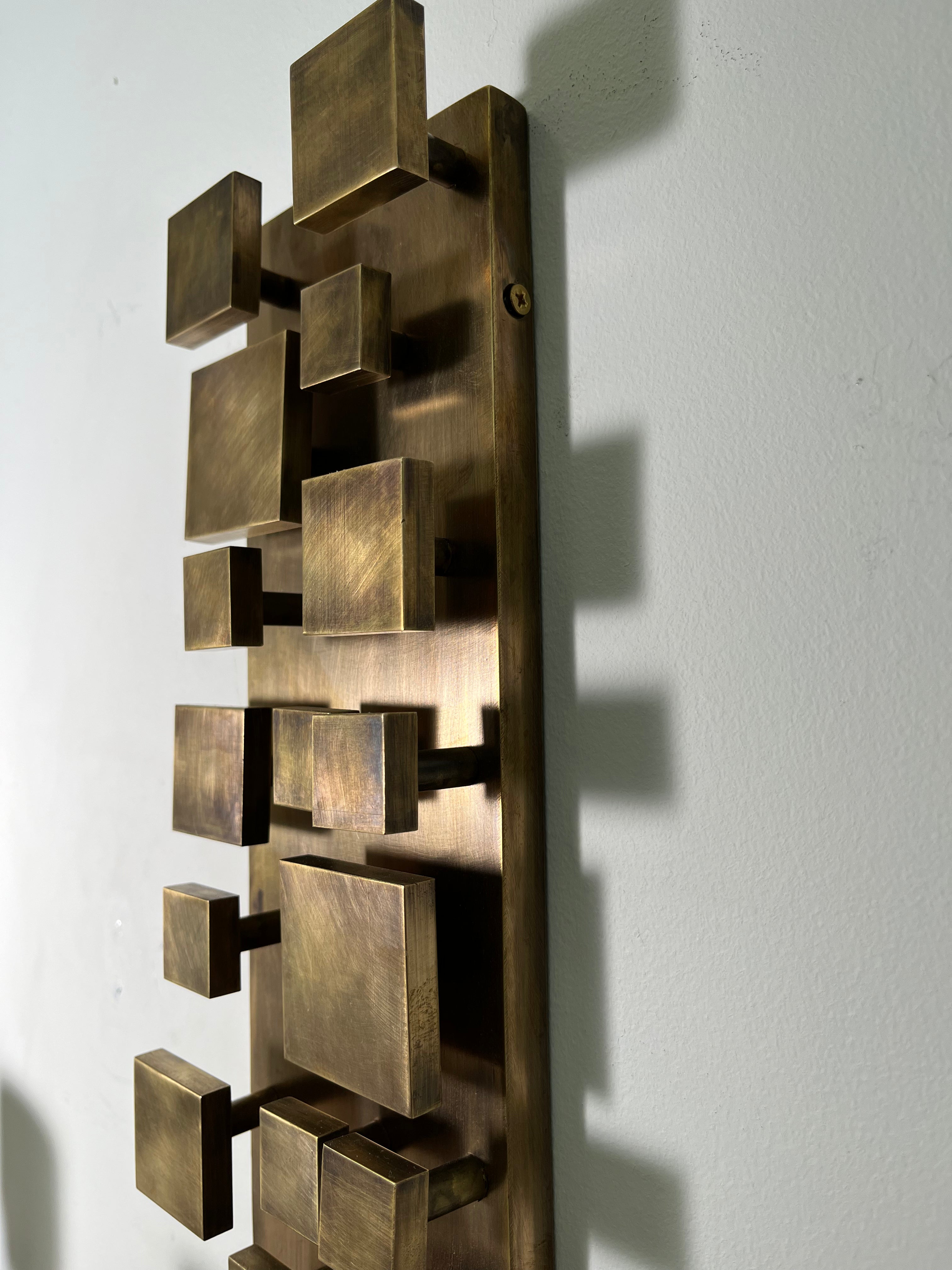 Pair of Limited Edition Bronze Modernist Sconces