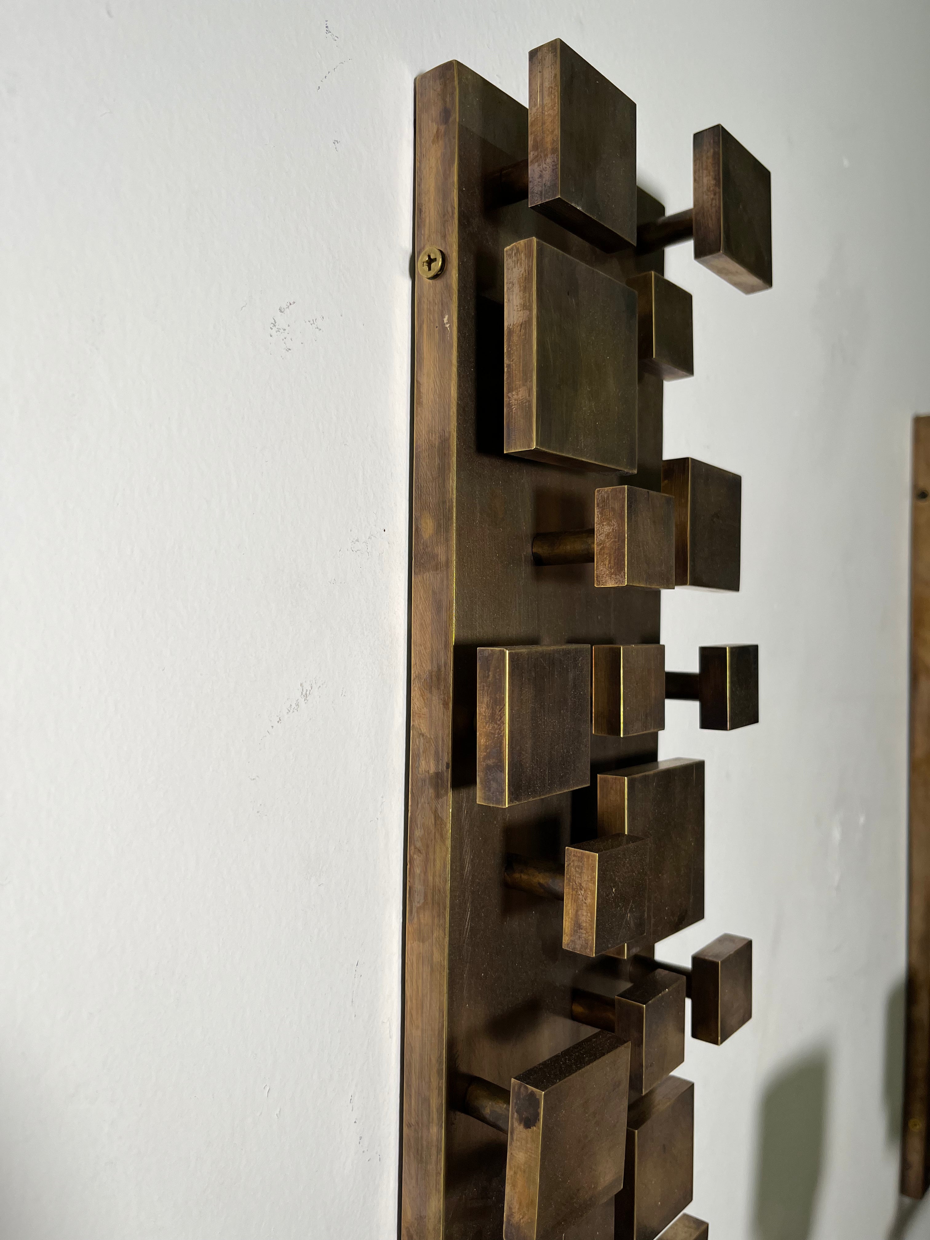 Pair of Limited Edition Bronze Modernist Sconces