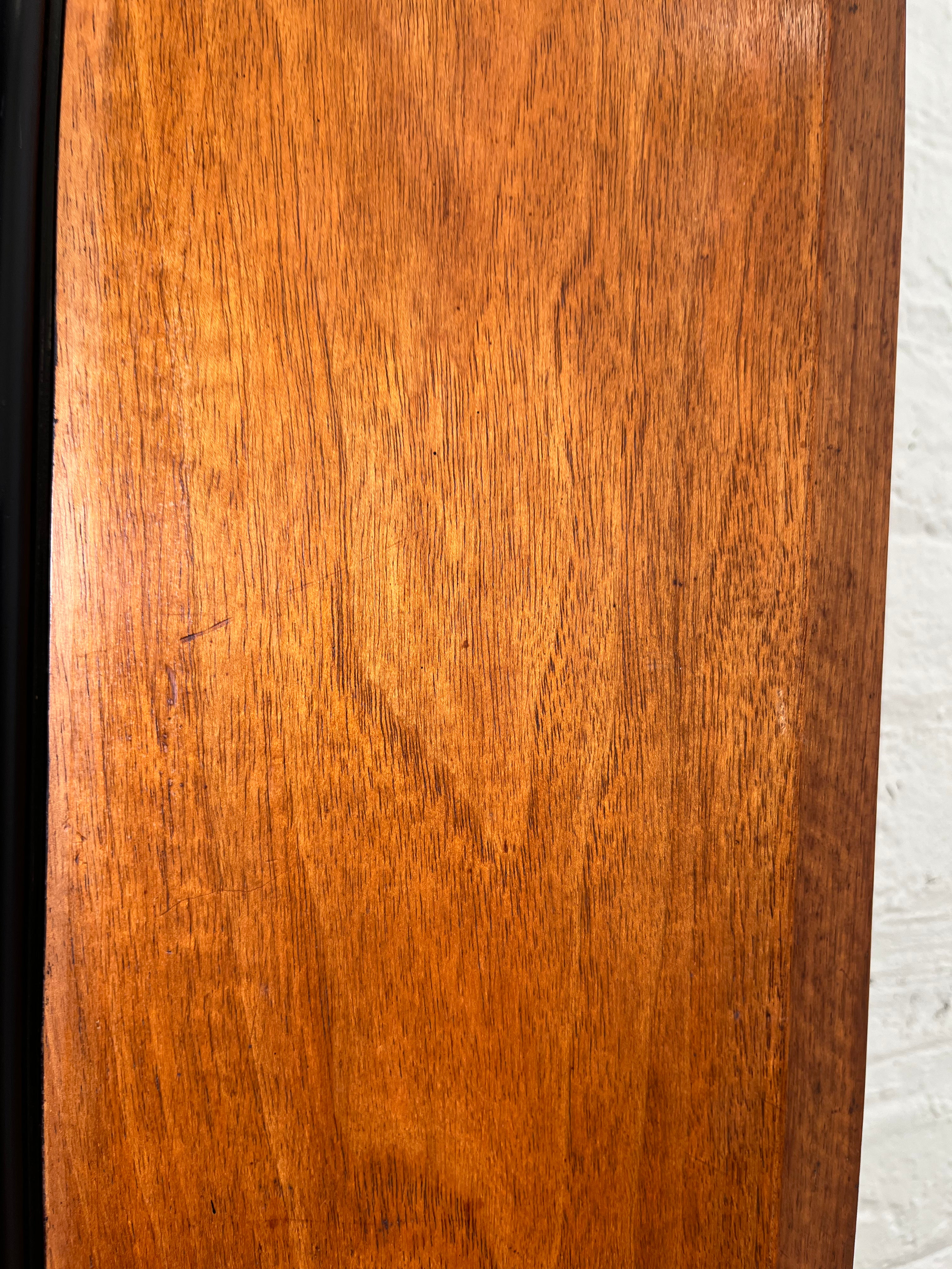 Large English Burl and Ebonized Mirror