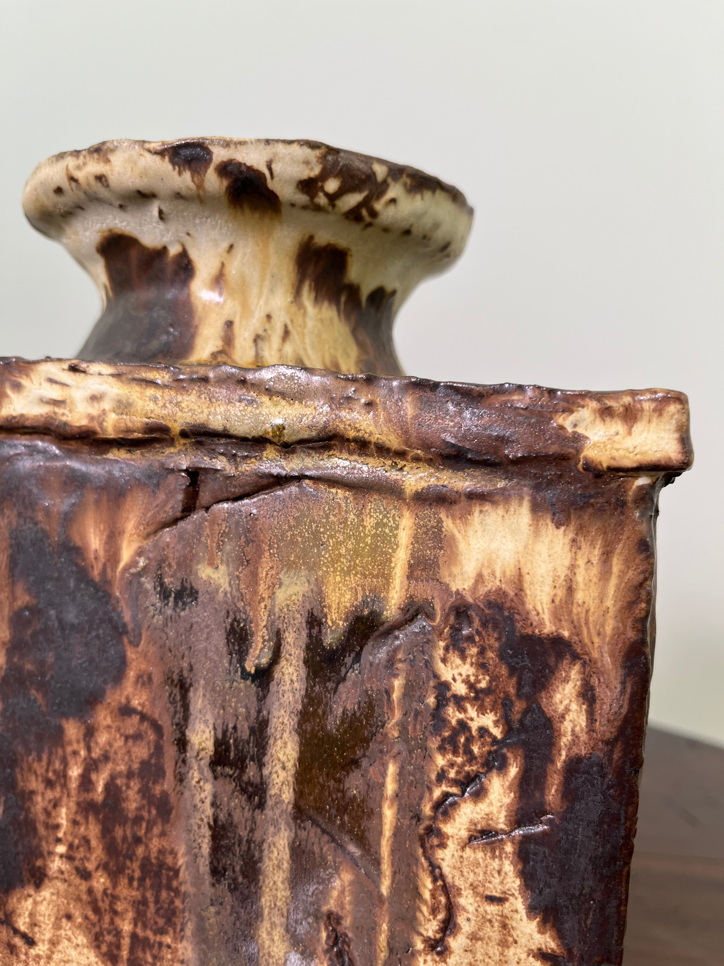 Large Belgian Slab Studio Pottery Vase
