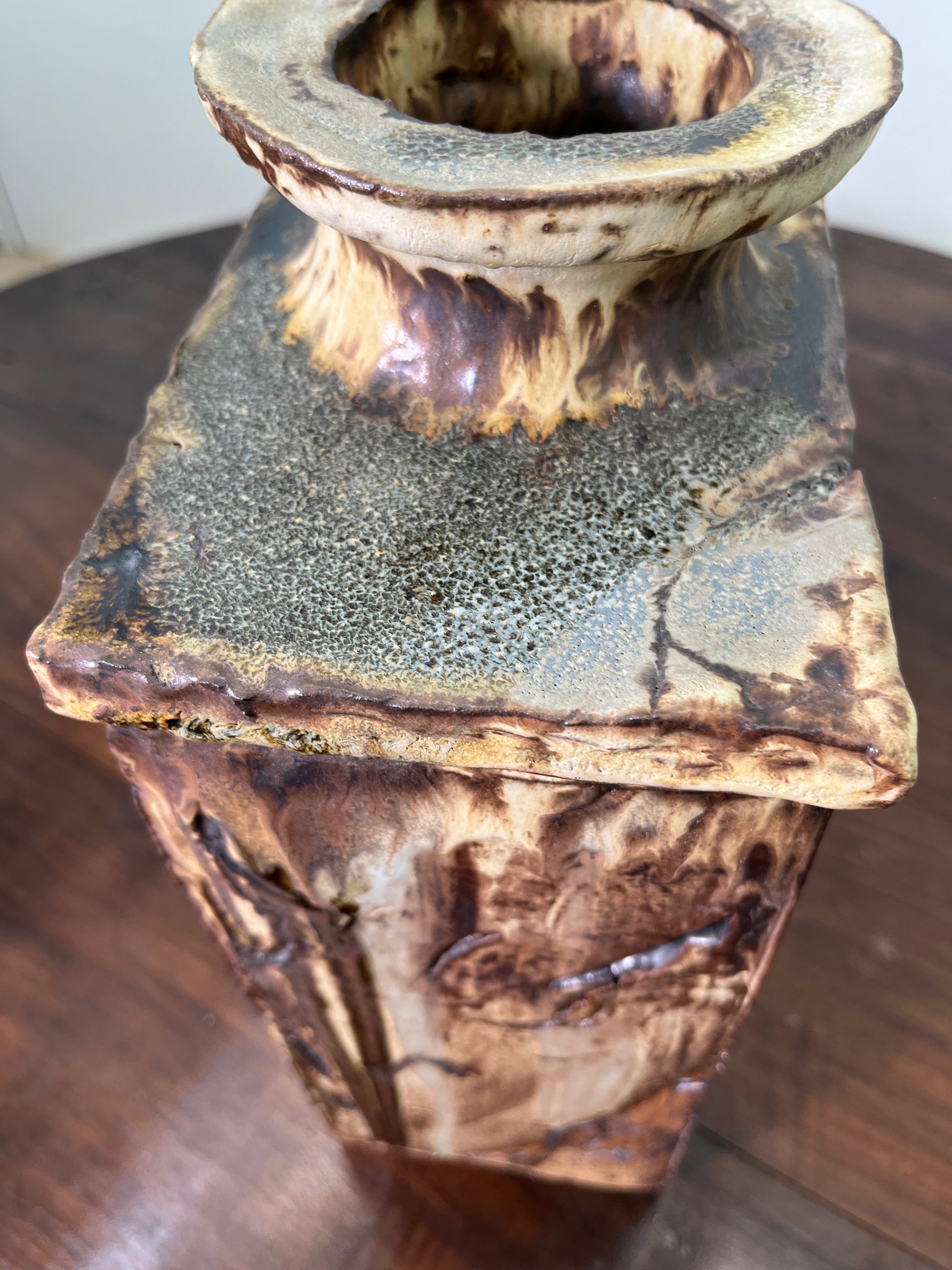 Large Belgian Slab Studio Pottery Vase