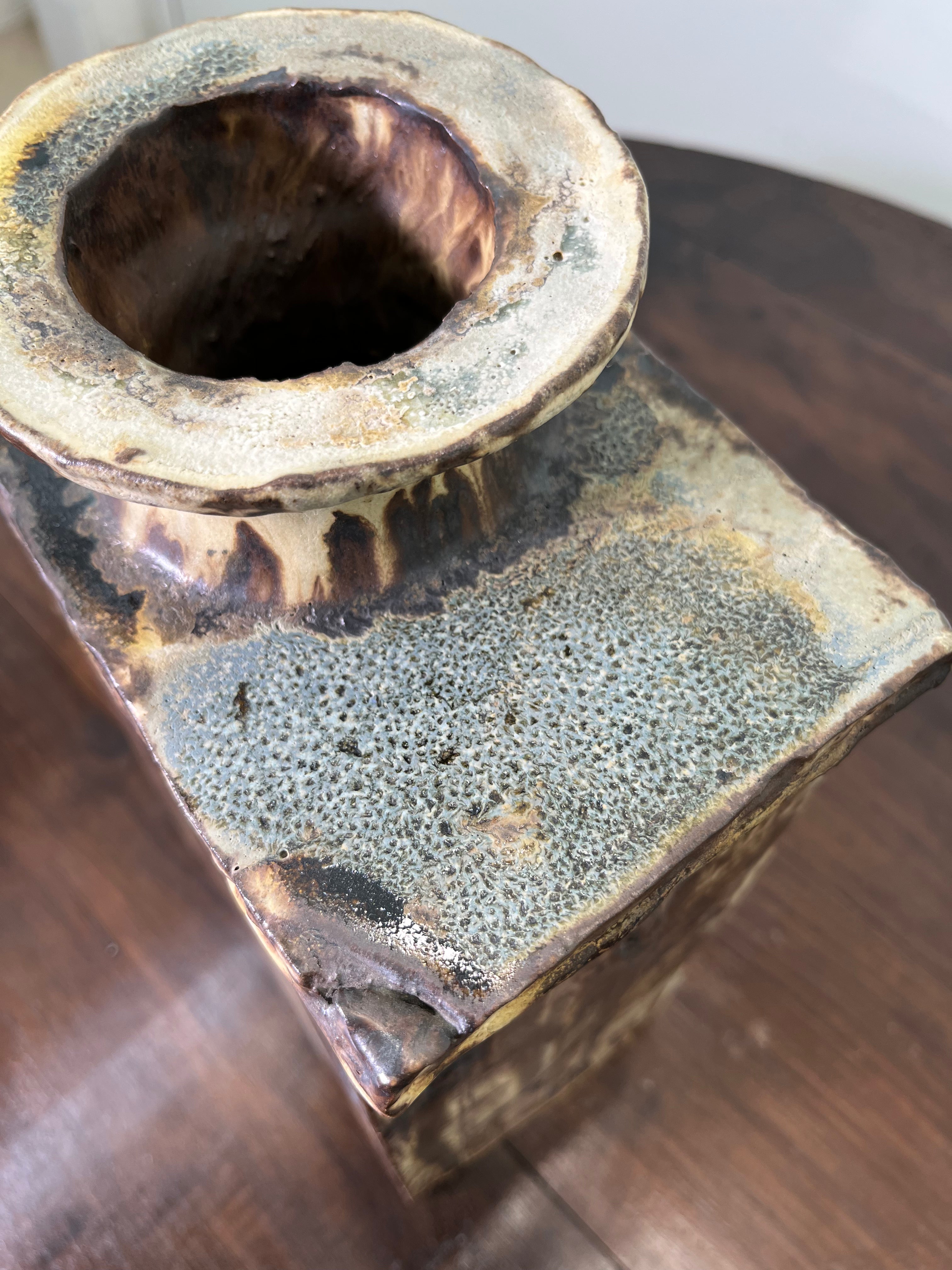 Large Belgian Slab Studio Pottery Vase