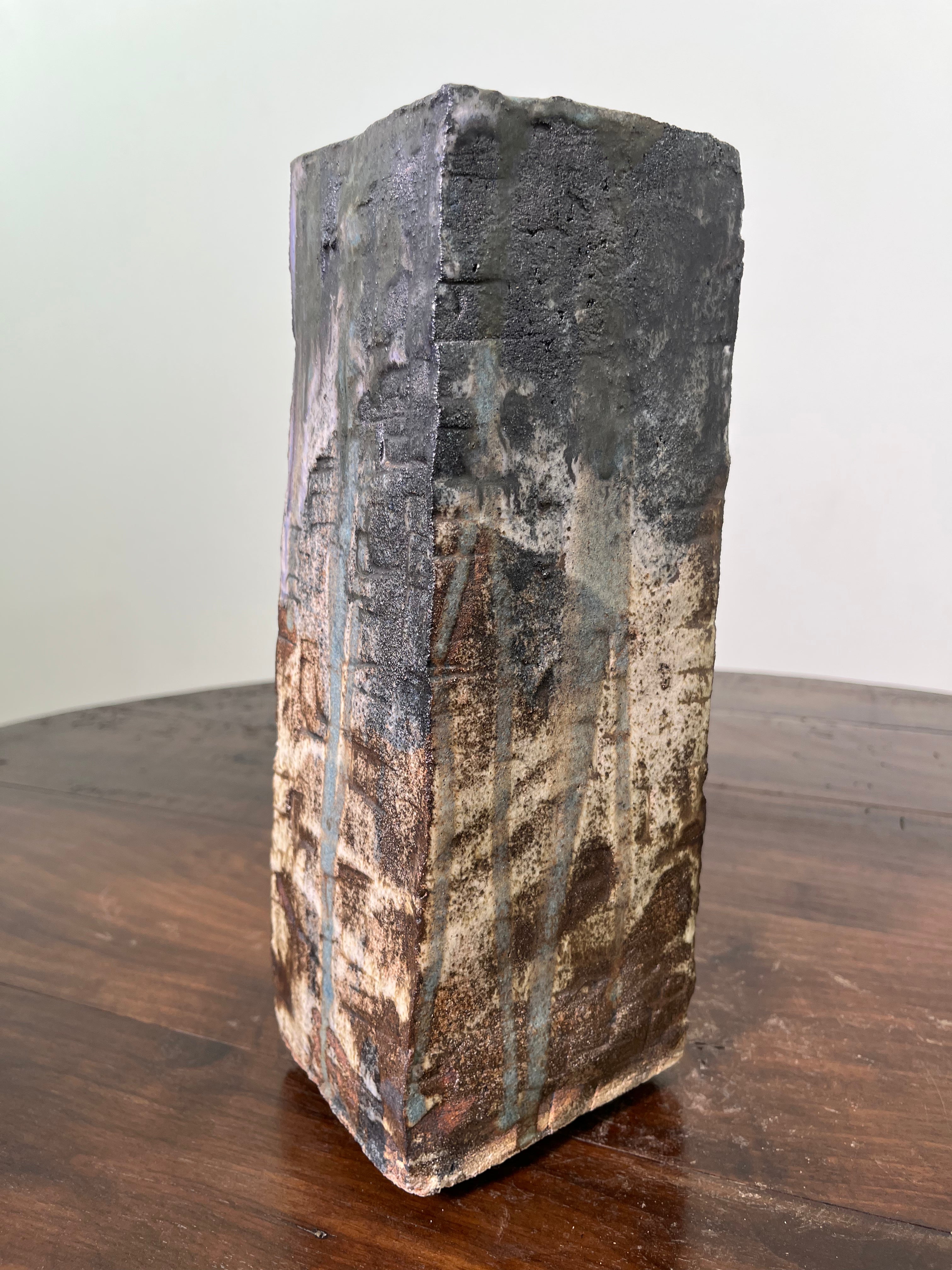 Large Belgian Slab Studio Pottery Vase