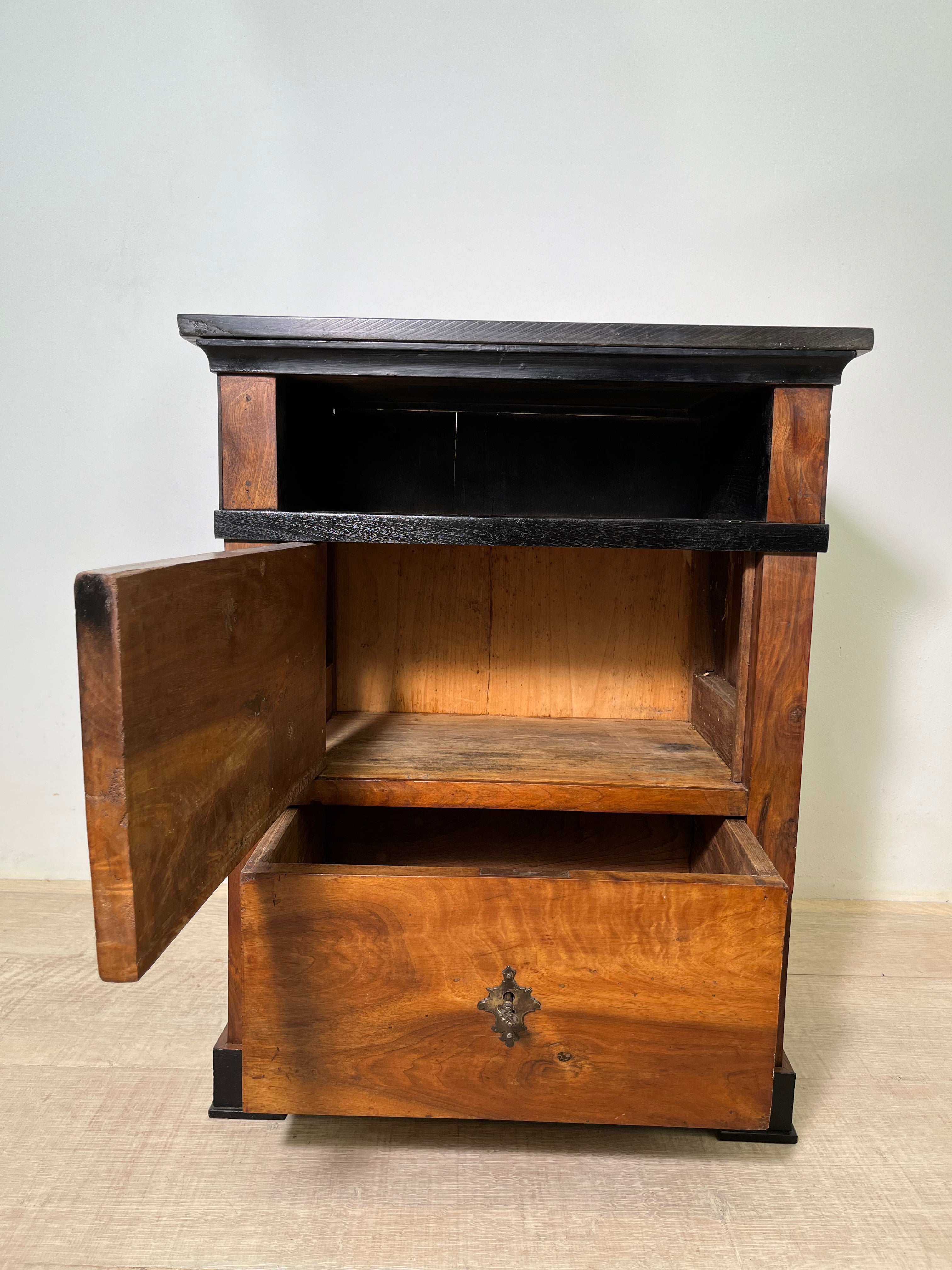 English Burlwood Nightstand