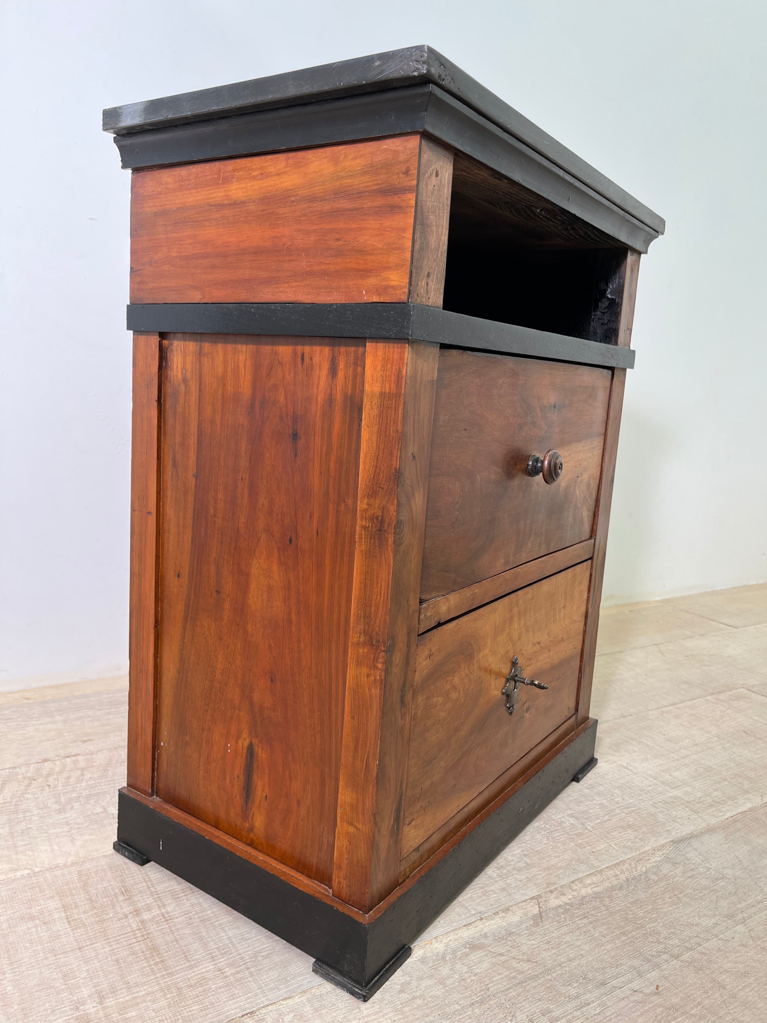 English Burlwood Nightstand
