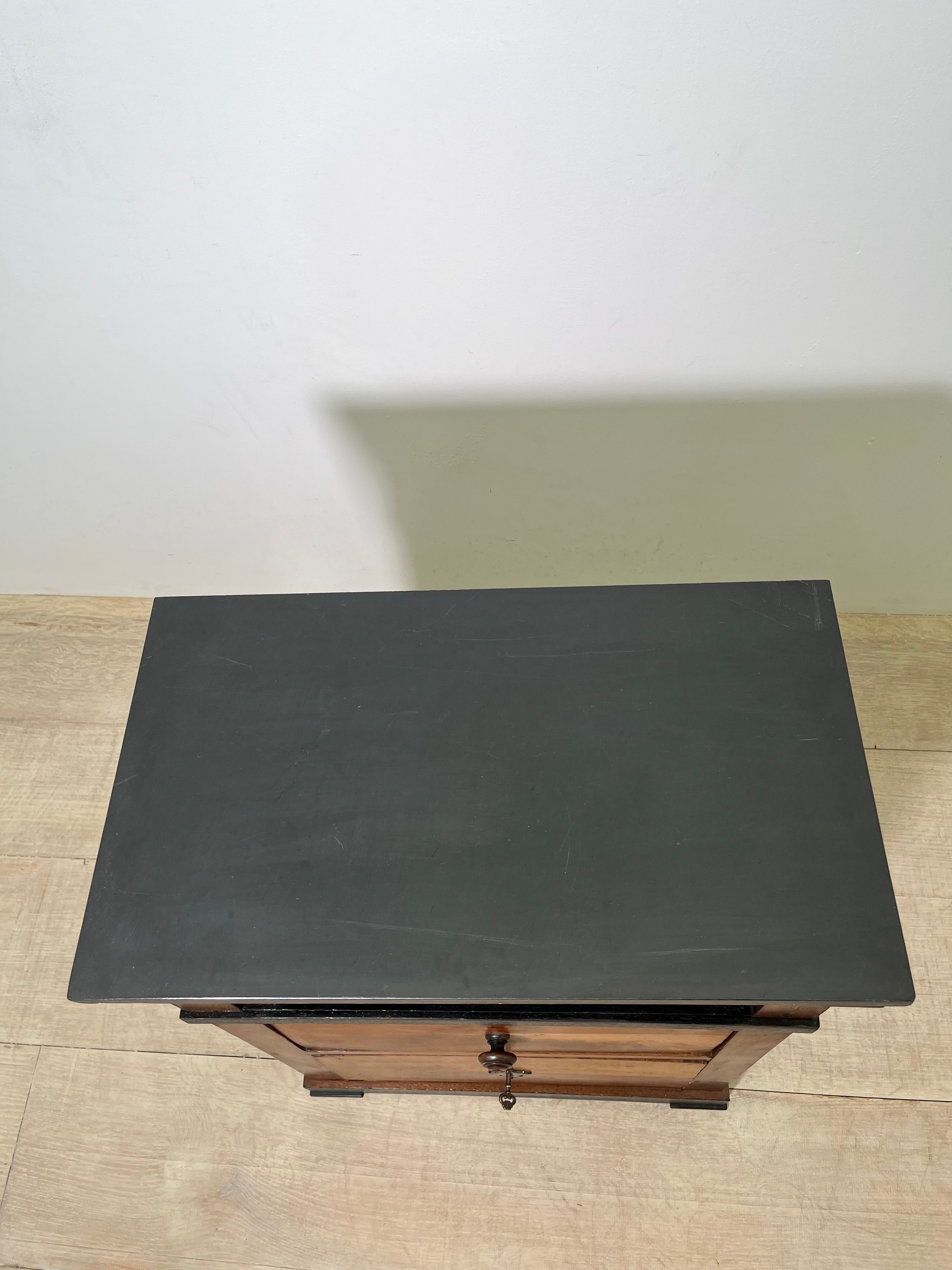 English Burlwood Nightstand