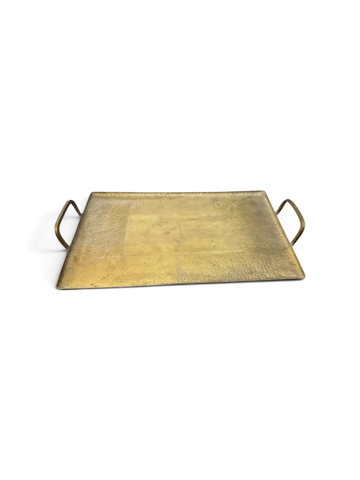 Vintage English Hammered Brass Tray