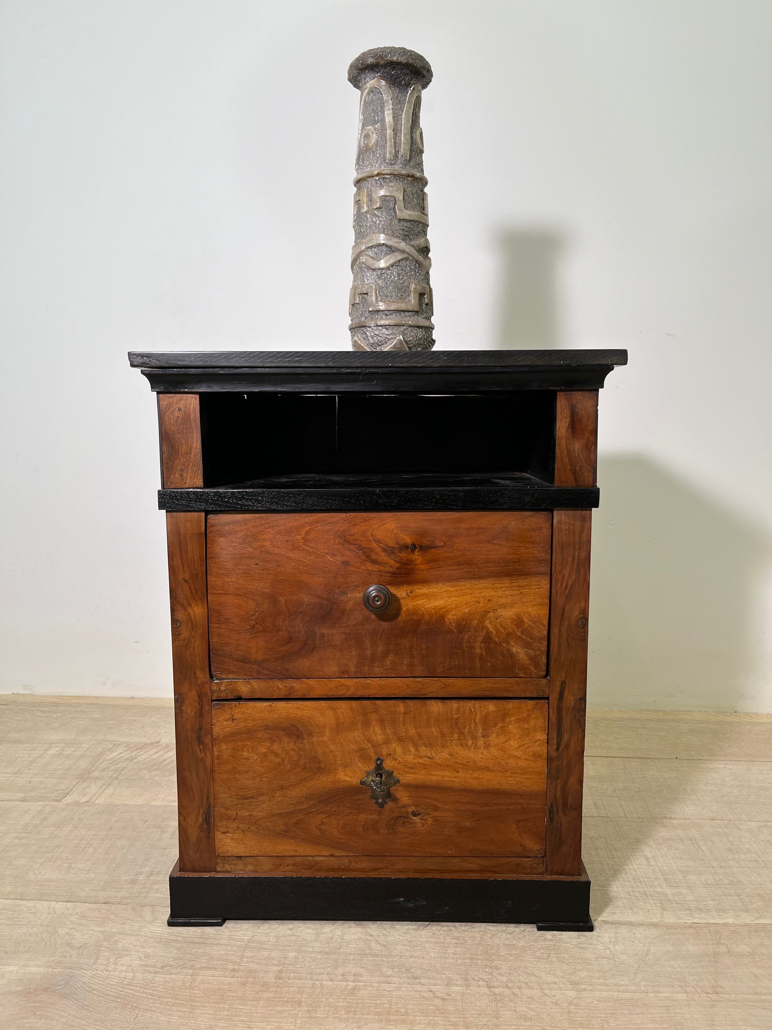 English Burlwood Nightstand