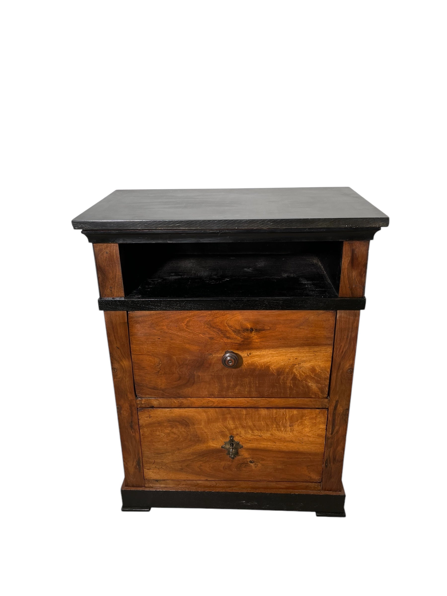 English Burlwood Nightstand