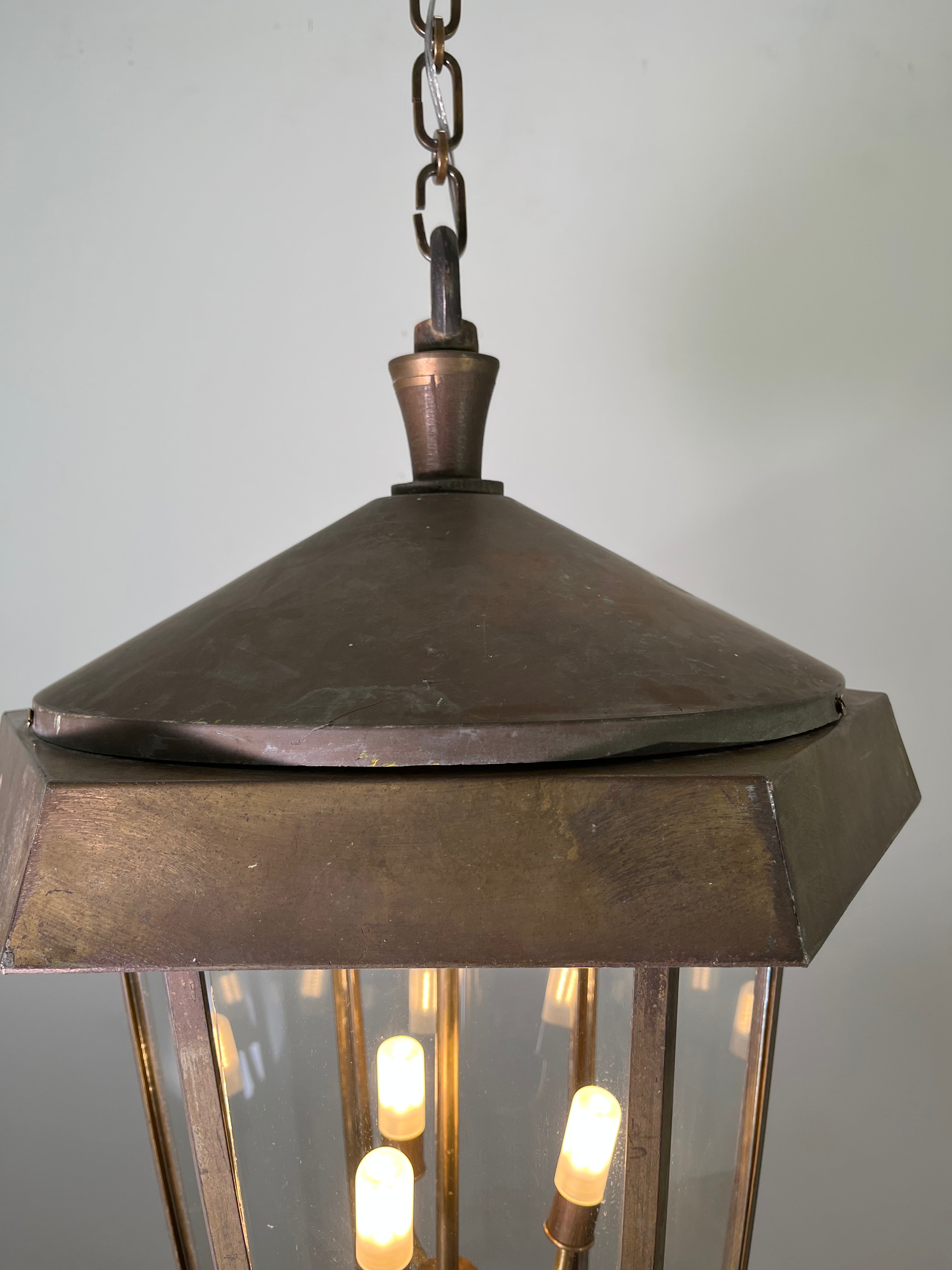 English 19th Century Bronze Lantern