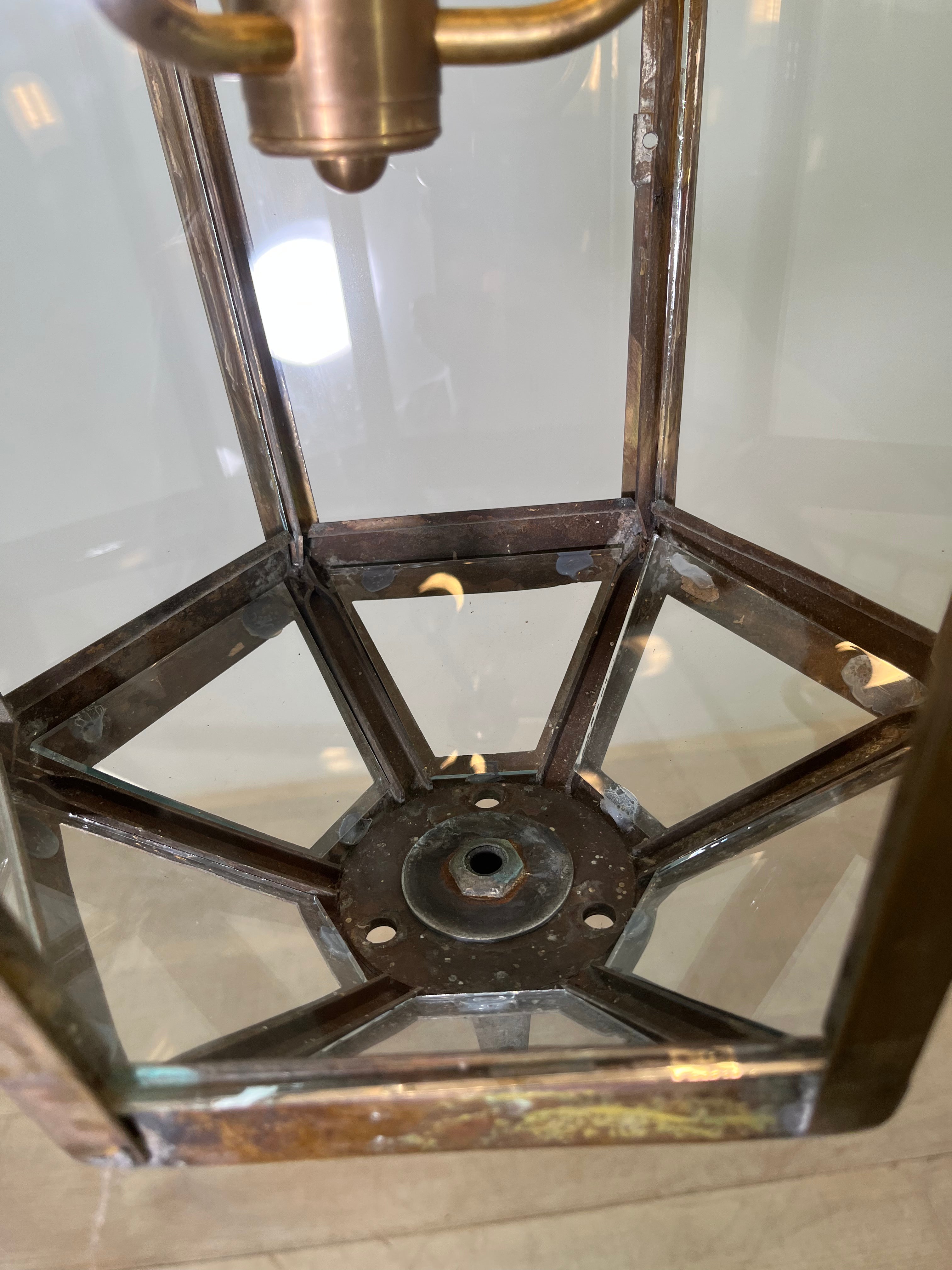 English 19th Century Bronze Lantern