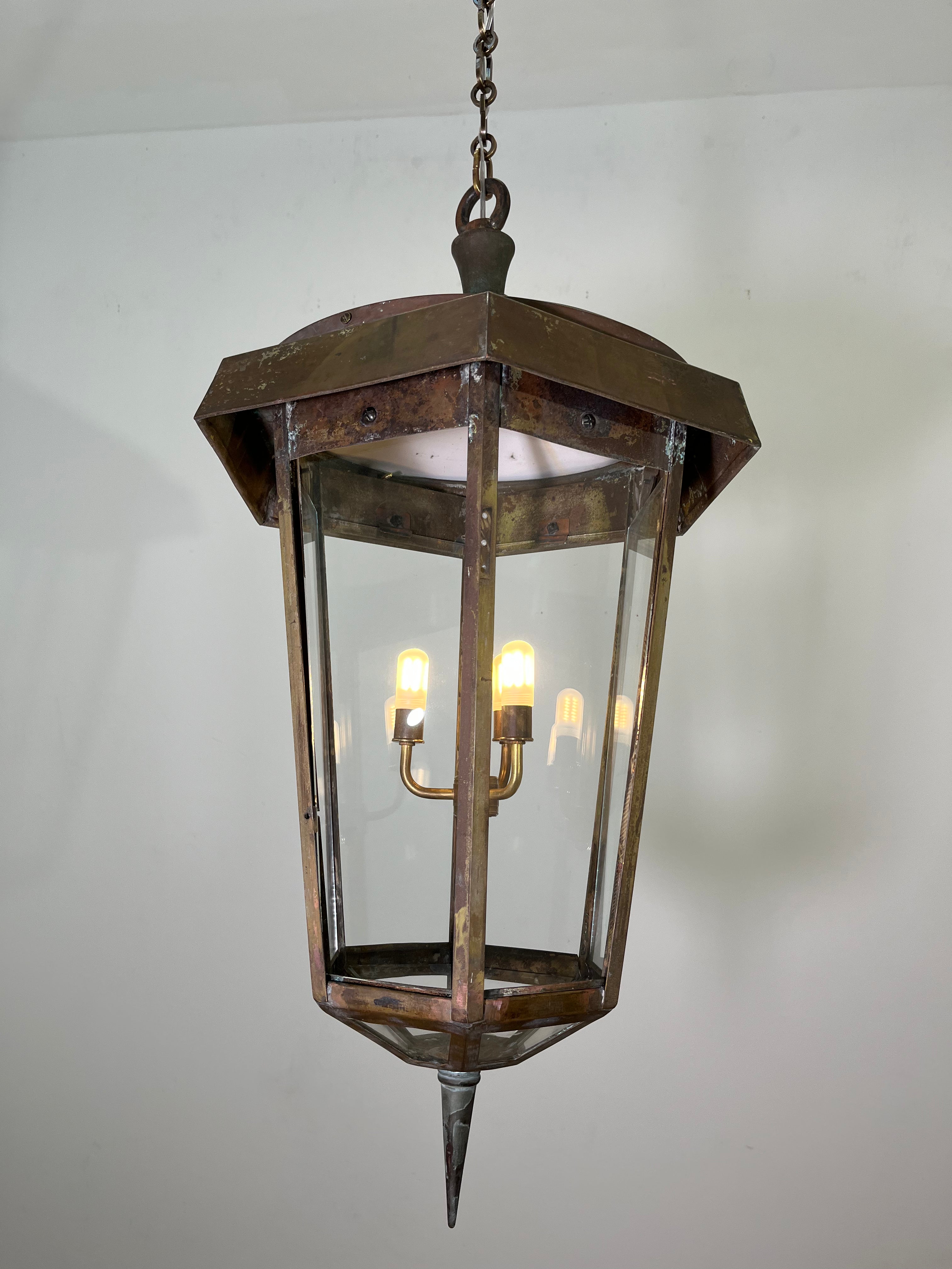English 19th Century Bronze Lantern