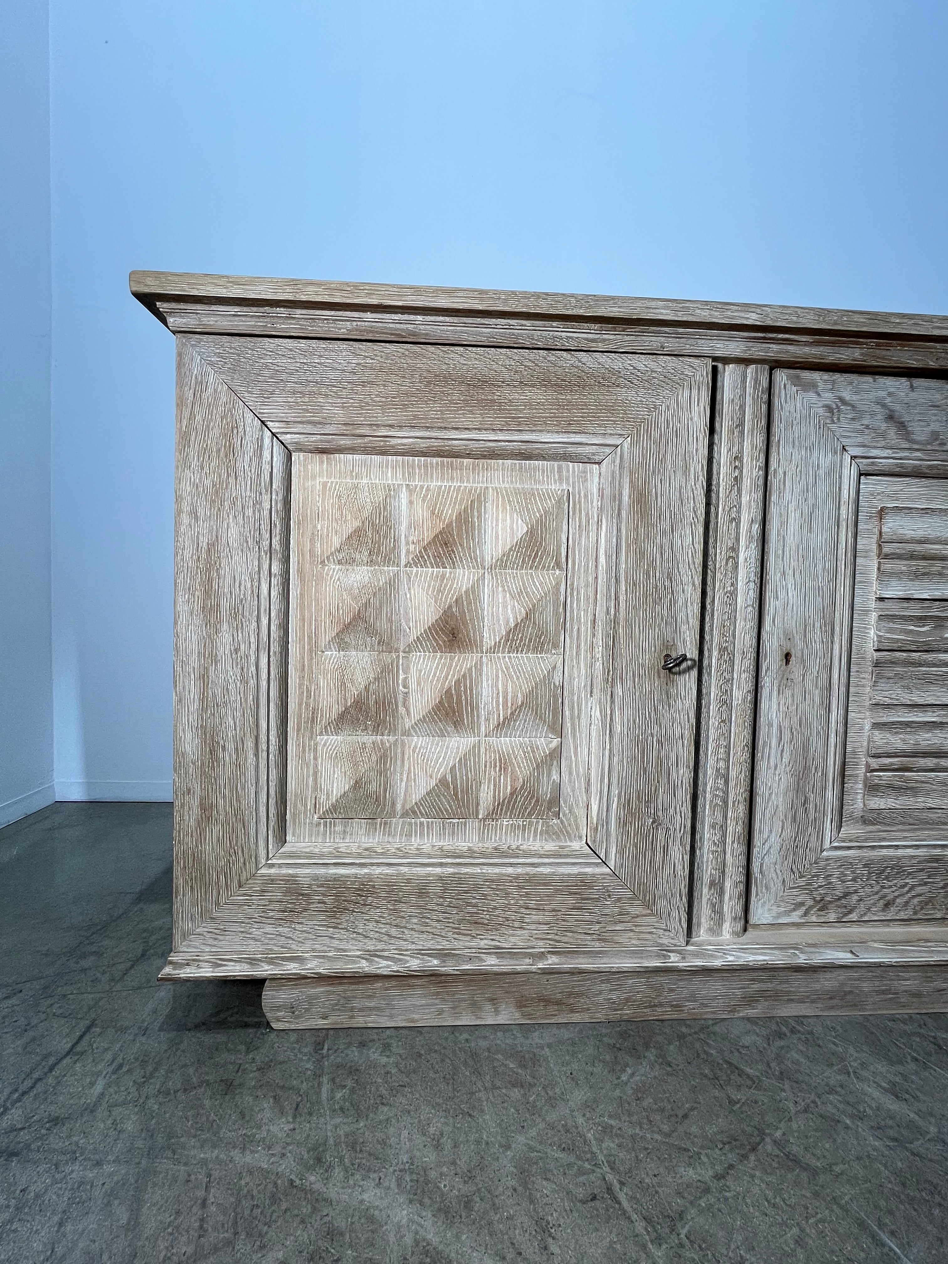 French 1930's Cerusd Oak Cabinet/Sideboard