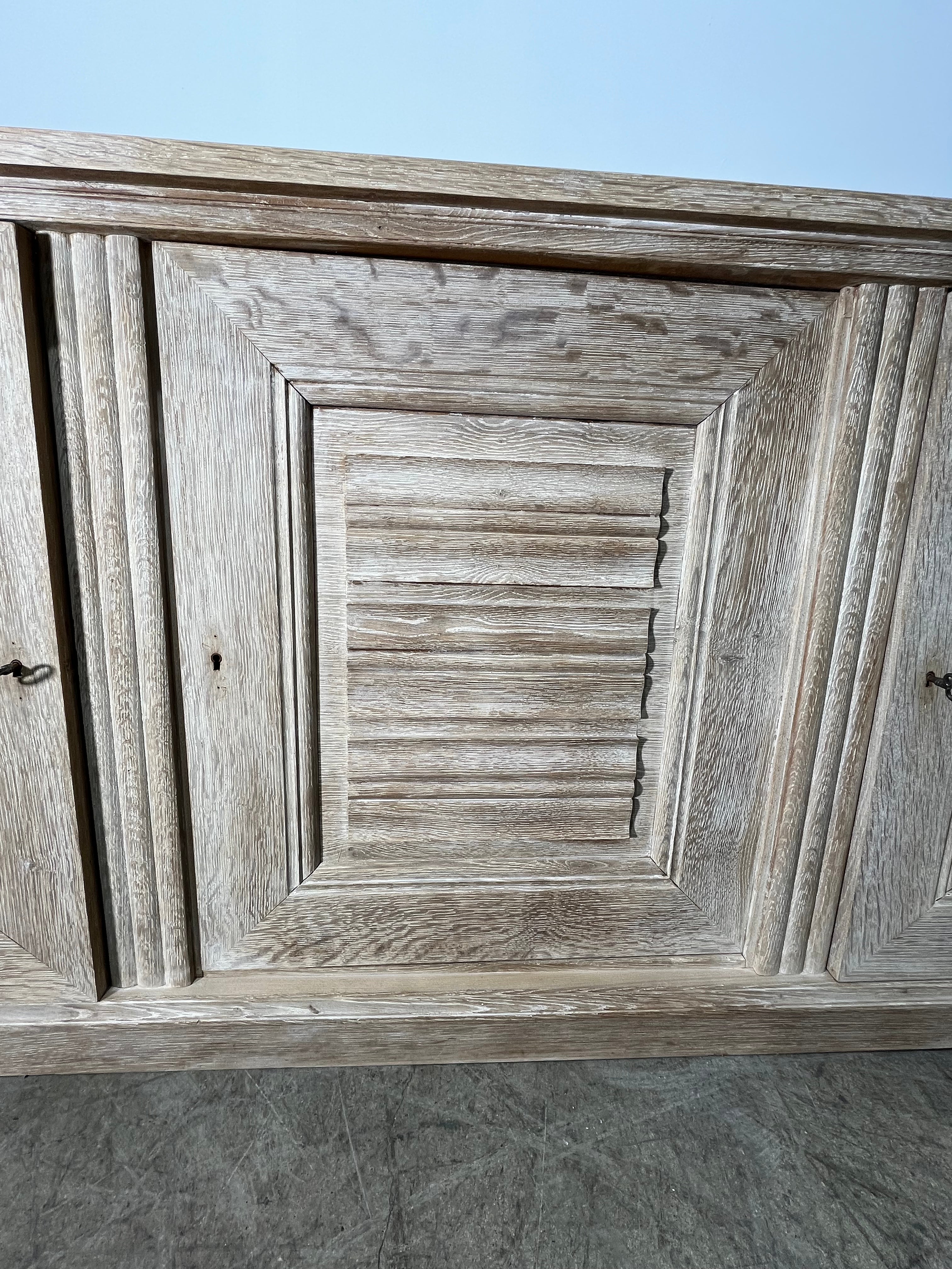French 1930's Cerusd Oak Cabinet/Sideboard