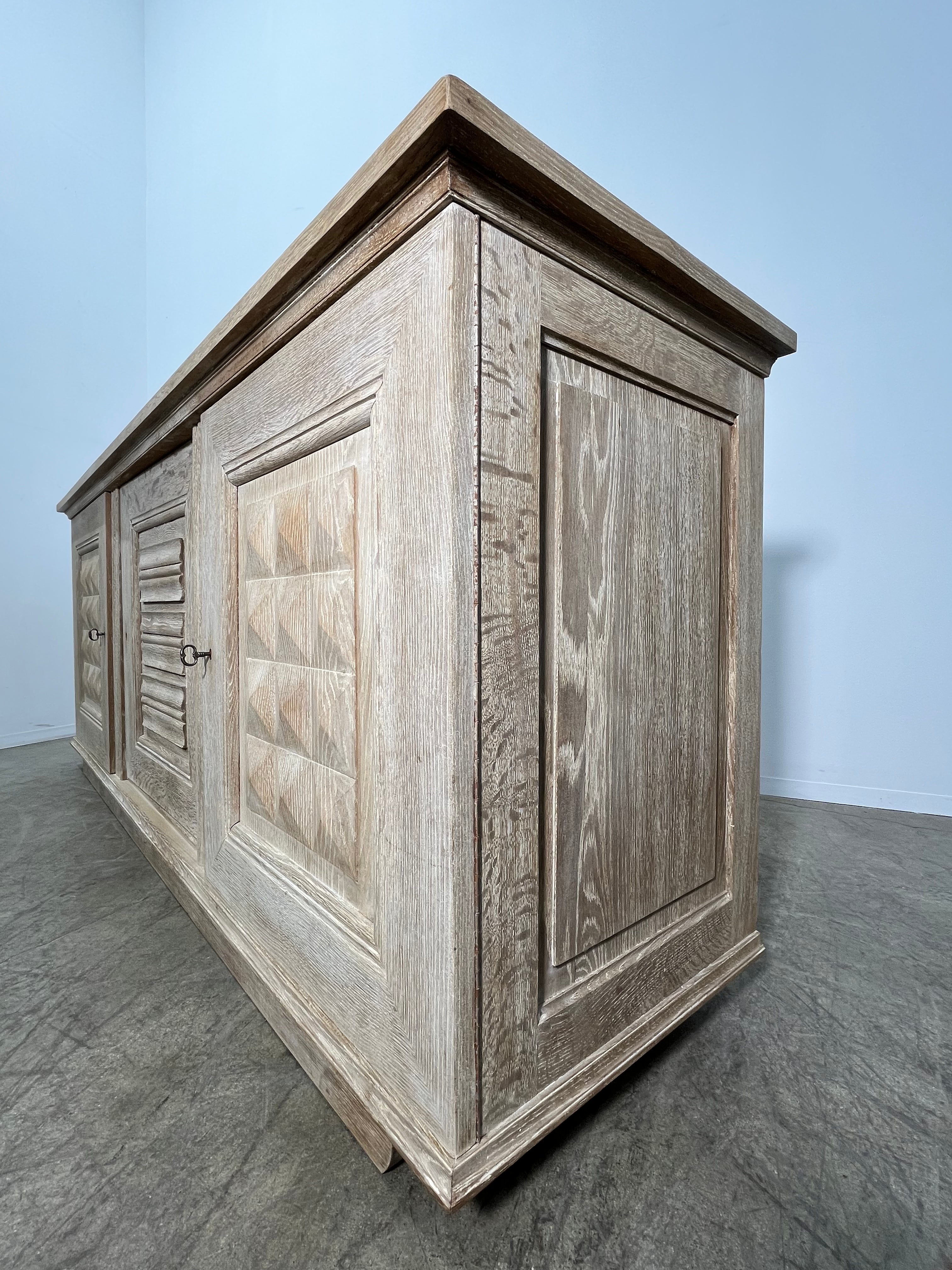 French 1930's Cerusd Oak Cabinet/Sideboard