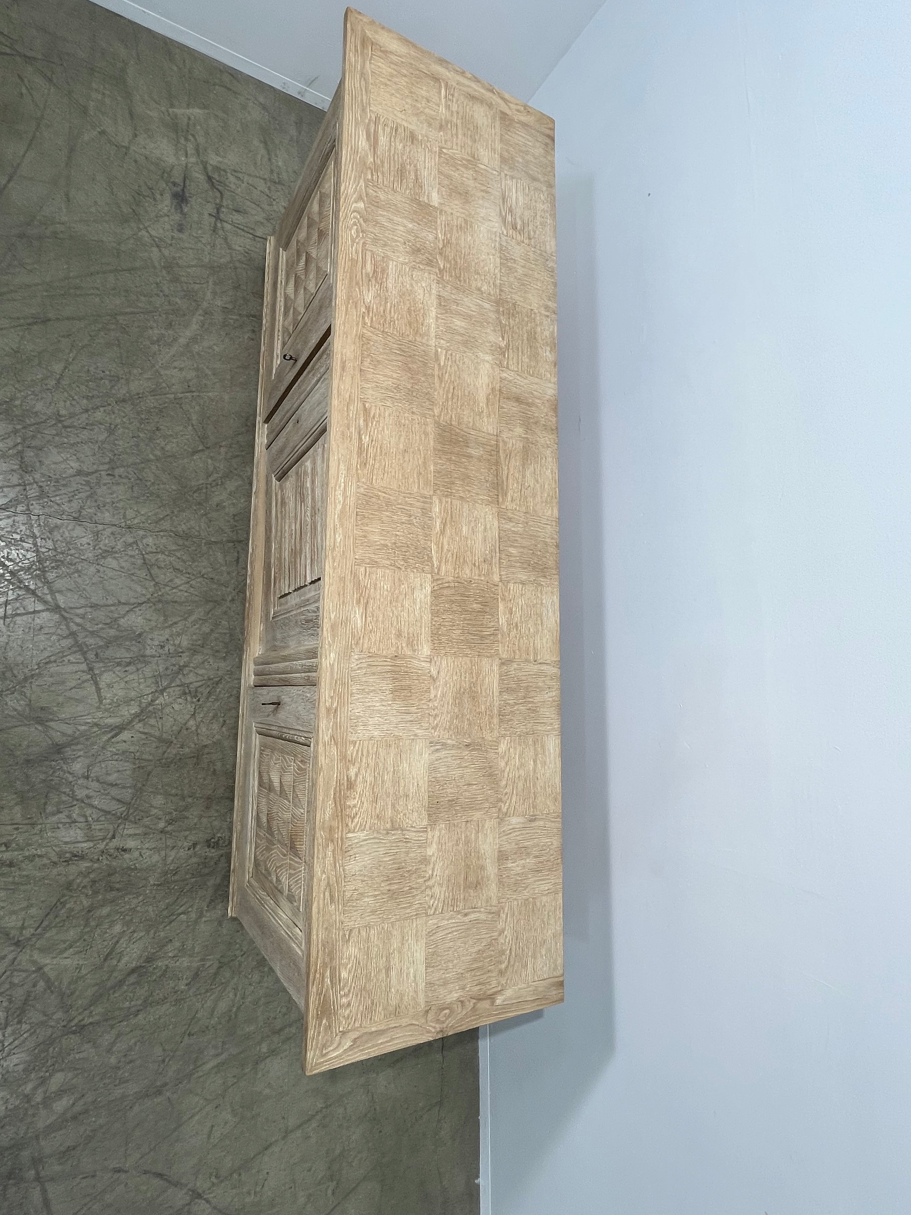 French 1930's Cerusd Oak Cabinet/Sideboard
