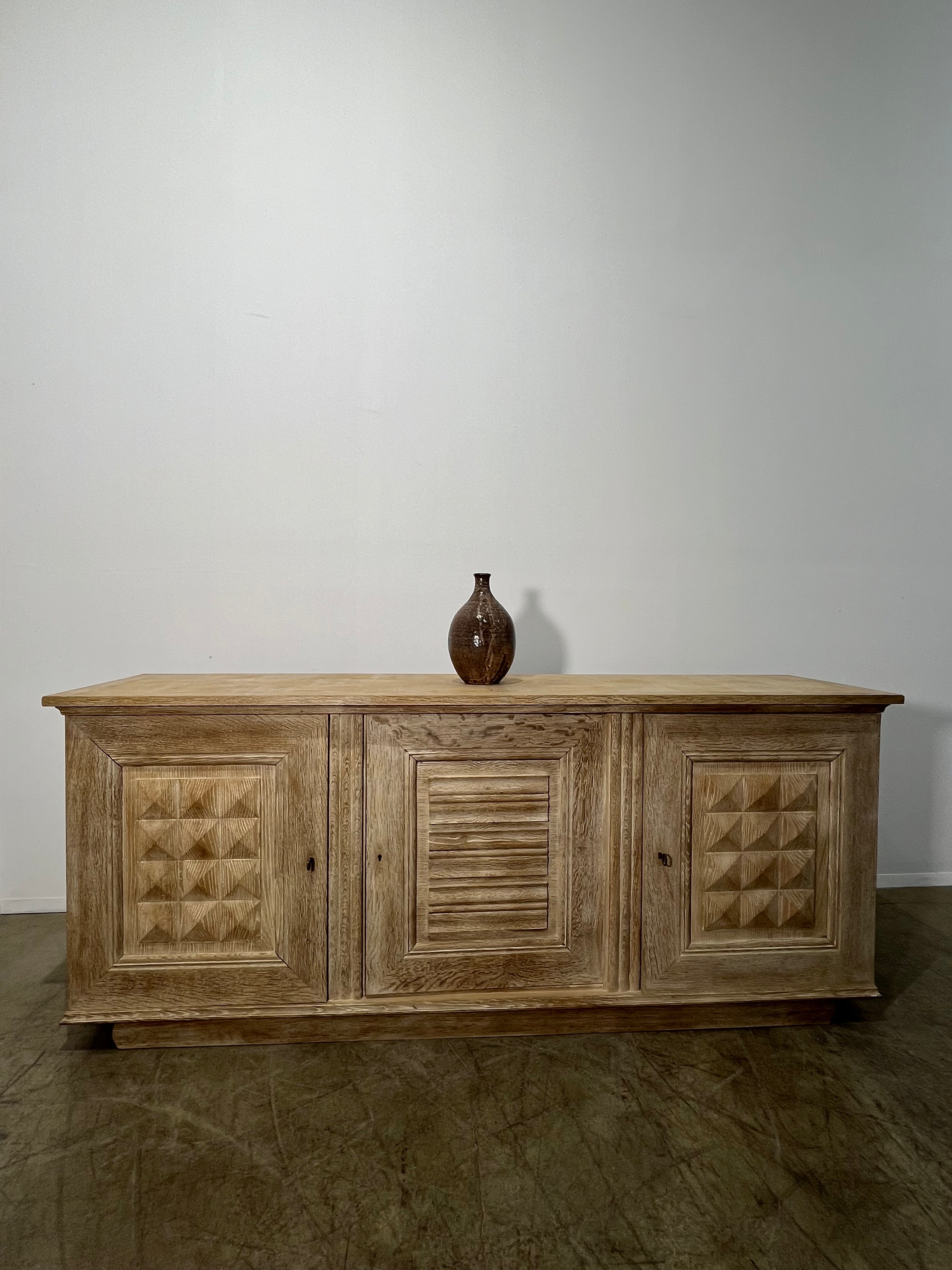 French 1930's Cerusd Oak Cabinet/Sideboard
