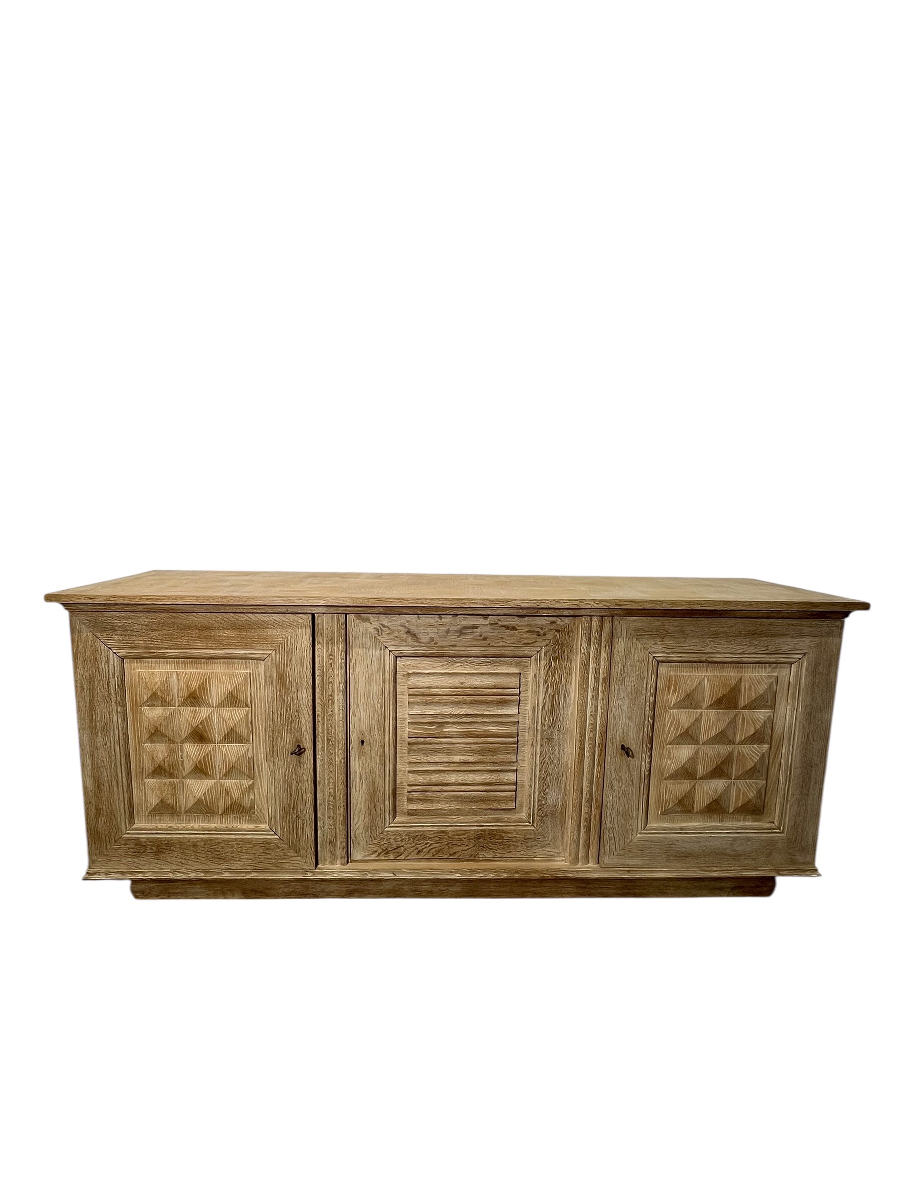 French 1930's Cerusd Oak Cabinet/Sideboard