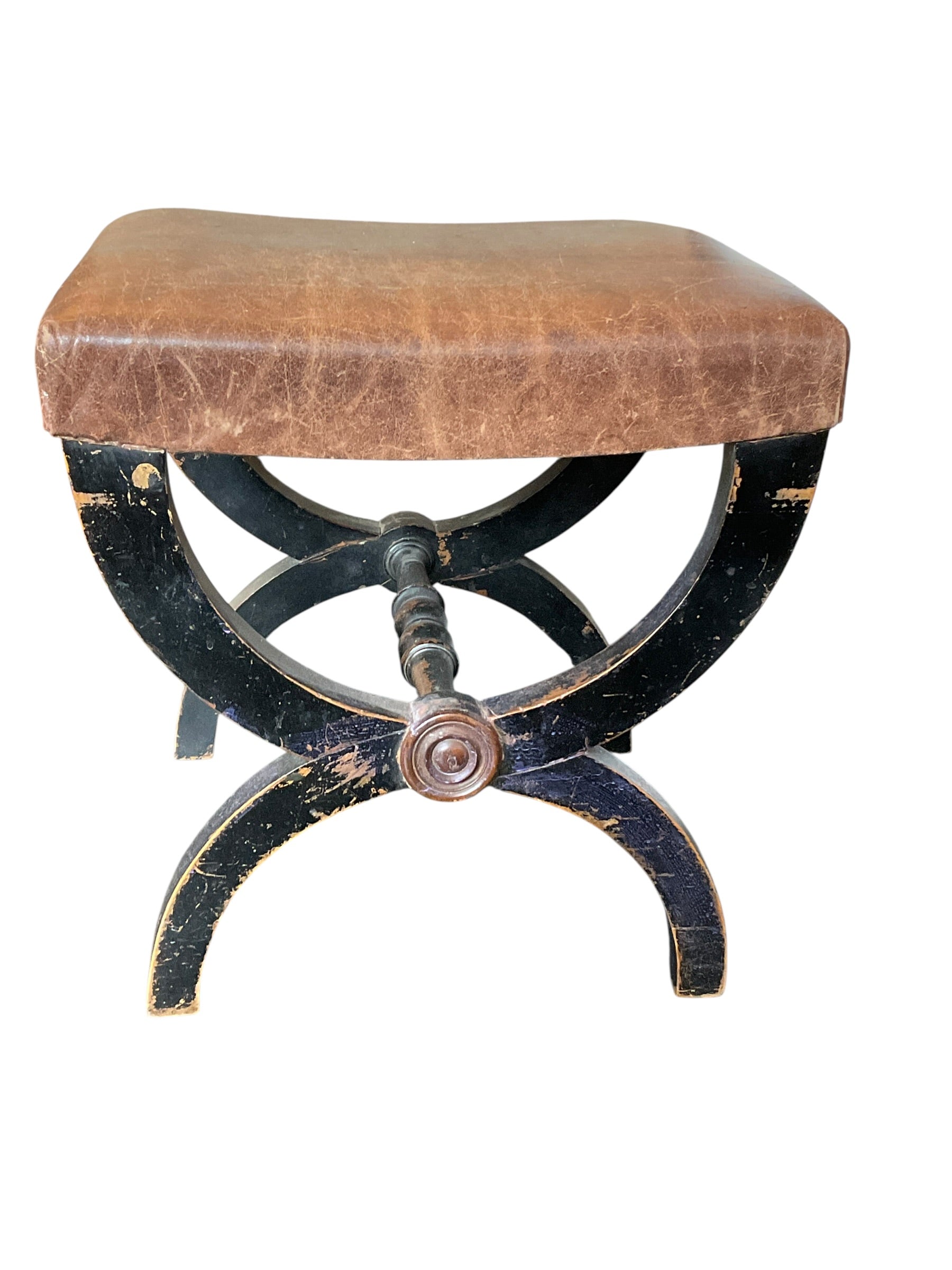 Gustavian Swedish Leather Stool