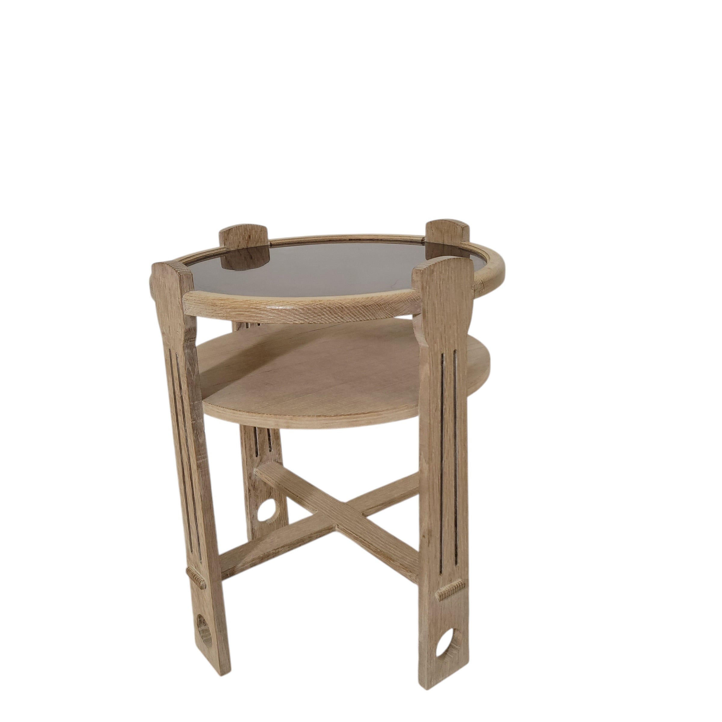 Lucca Studio oak and copper side table