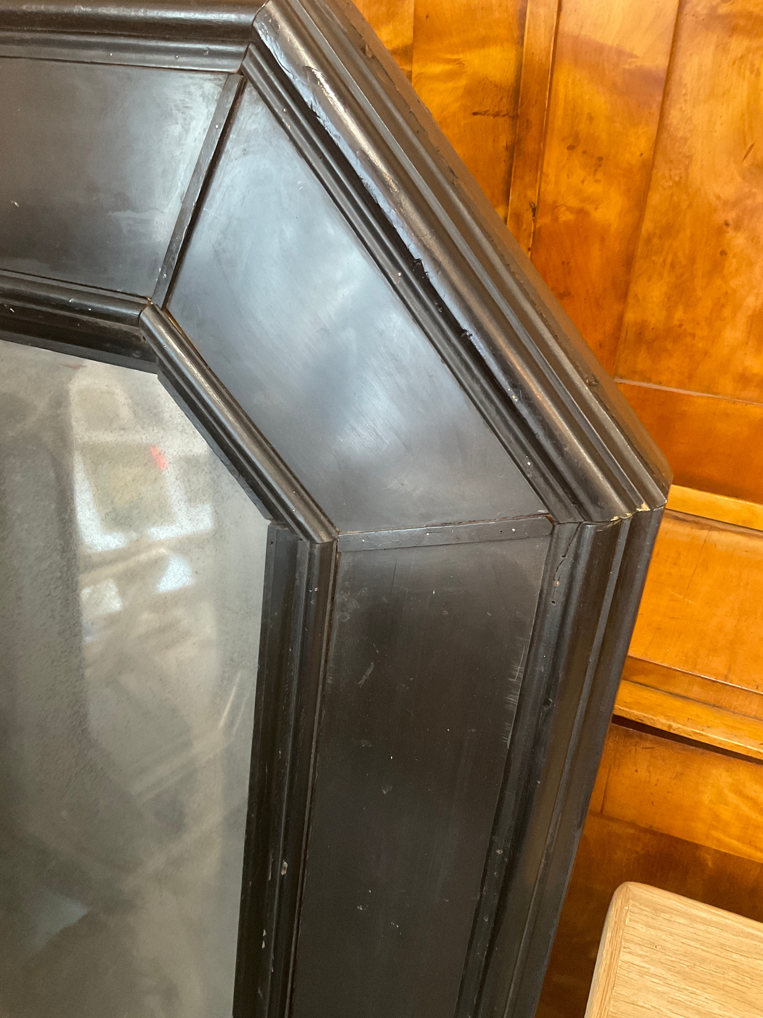 Italian 19th century stone and ebonized wood mirror