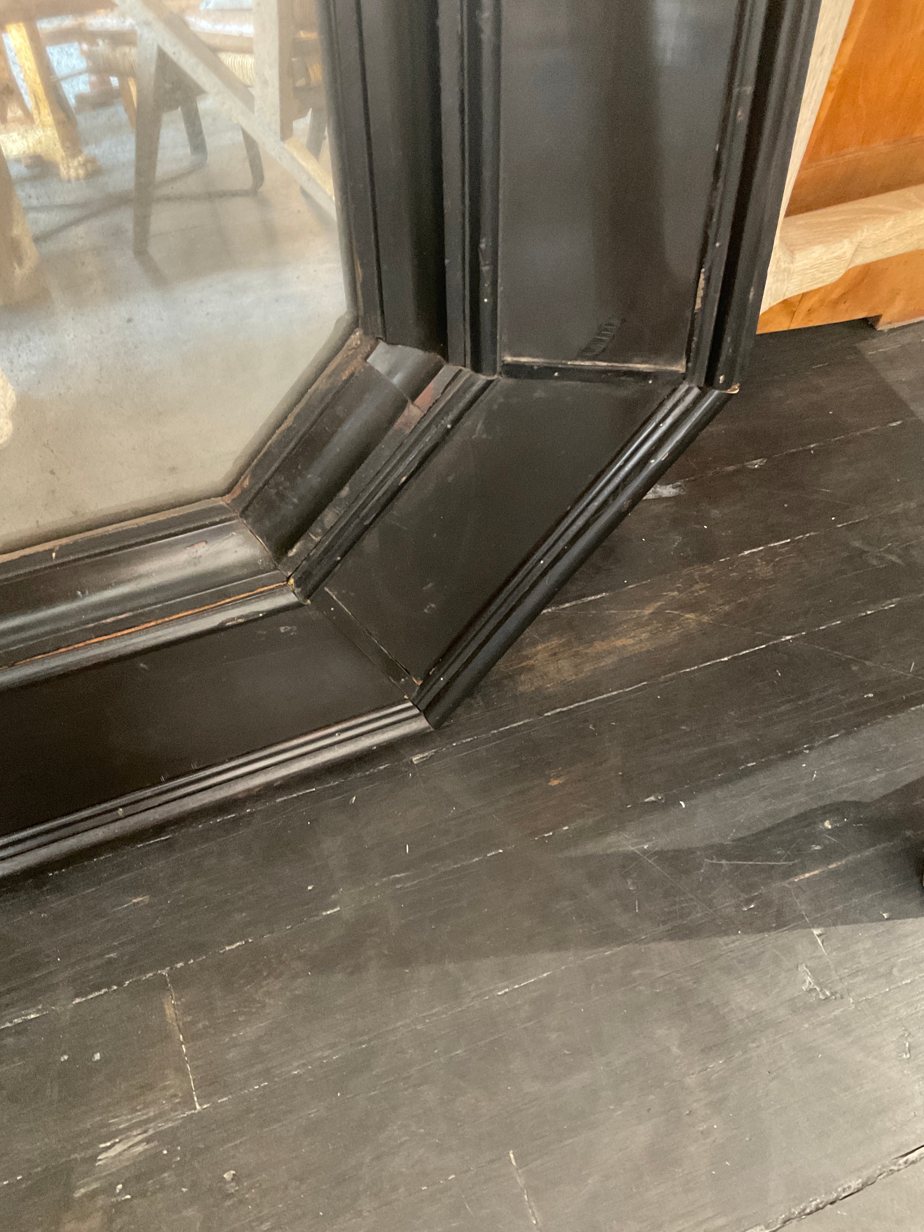Italian 19th century stone and ebonized wood mirror