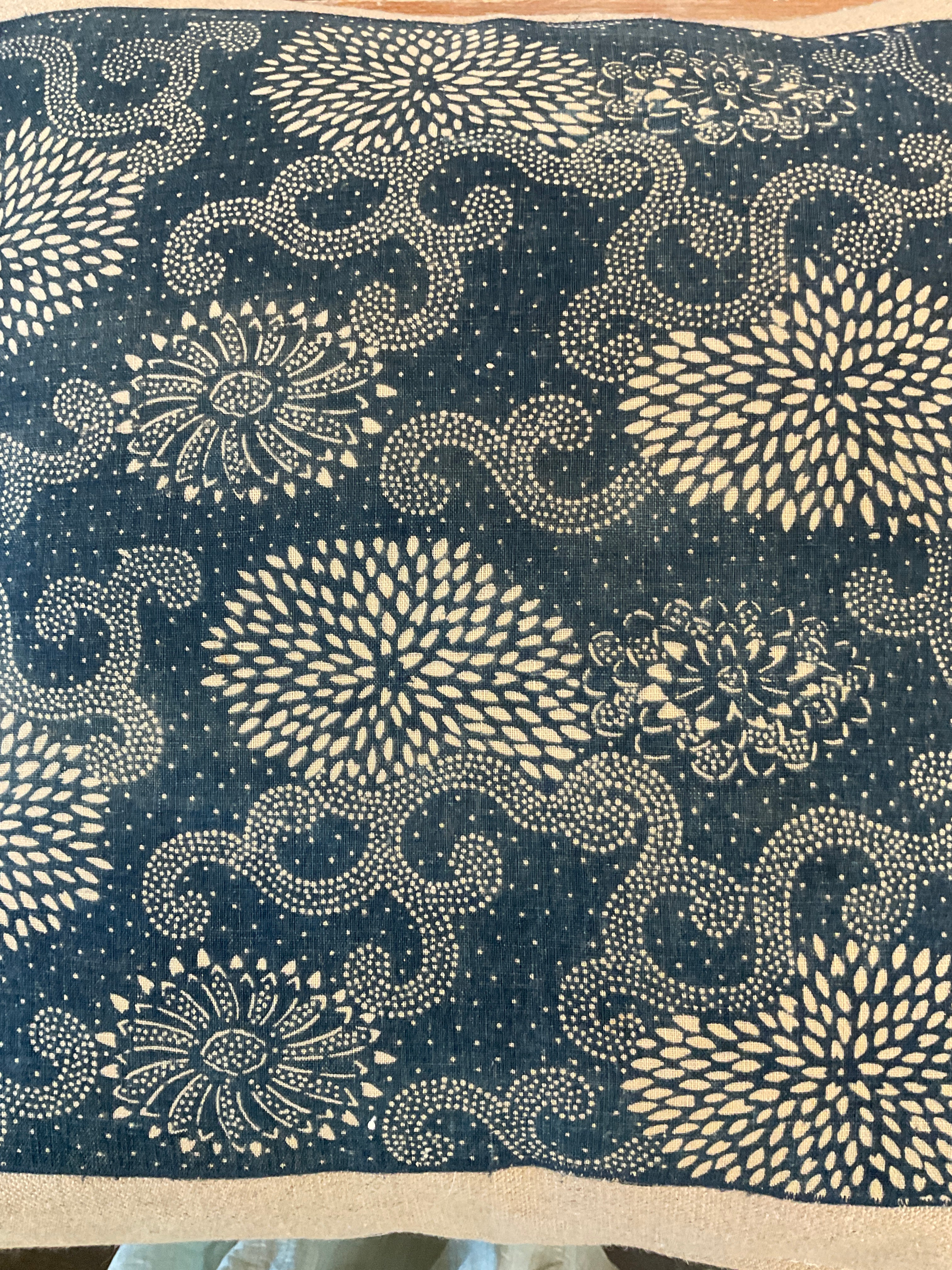 Antique Japanese Indigo Textile Pillow