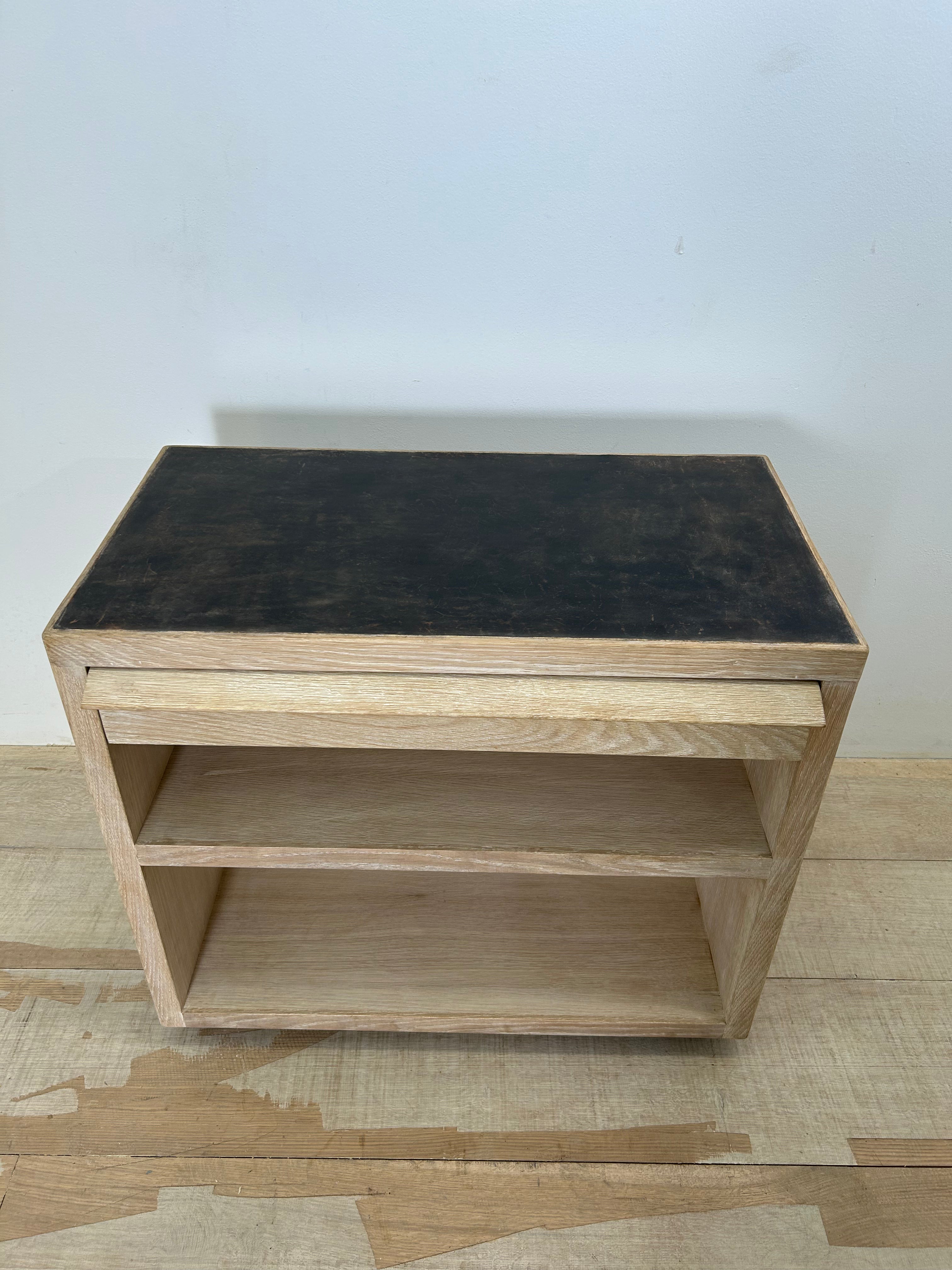 Lucca Studio Paola oak and leather commode