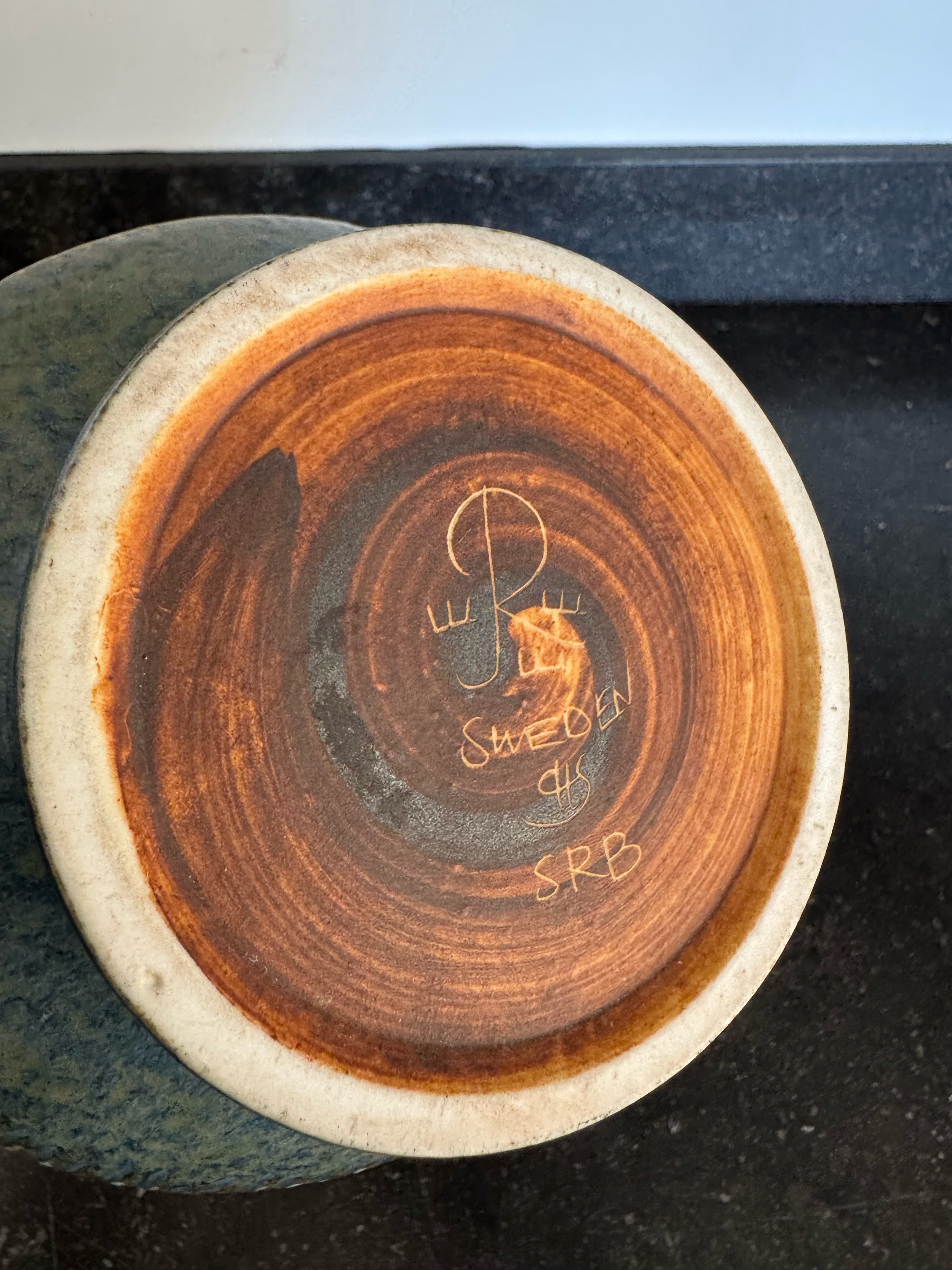 Carl Stalhane Ceramic Vase, Signed