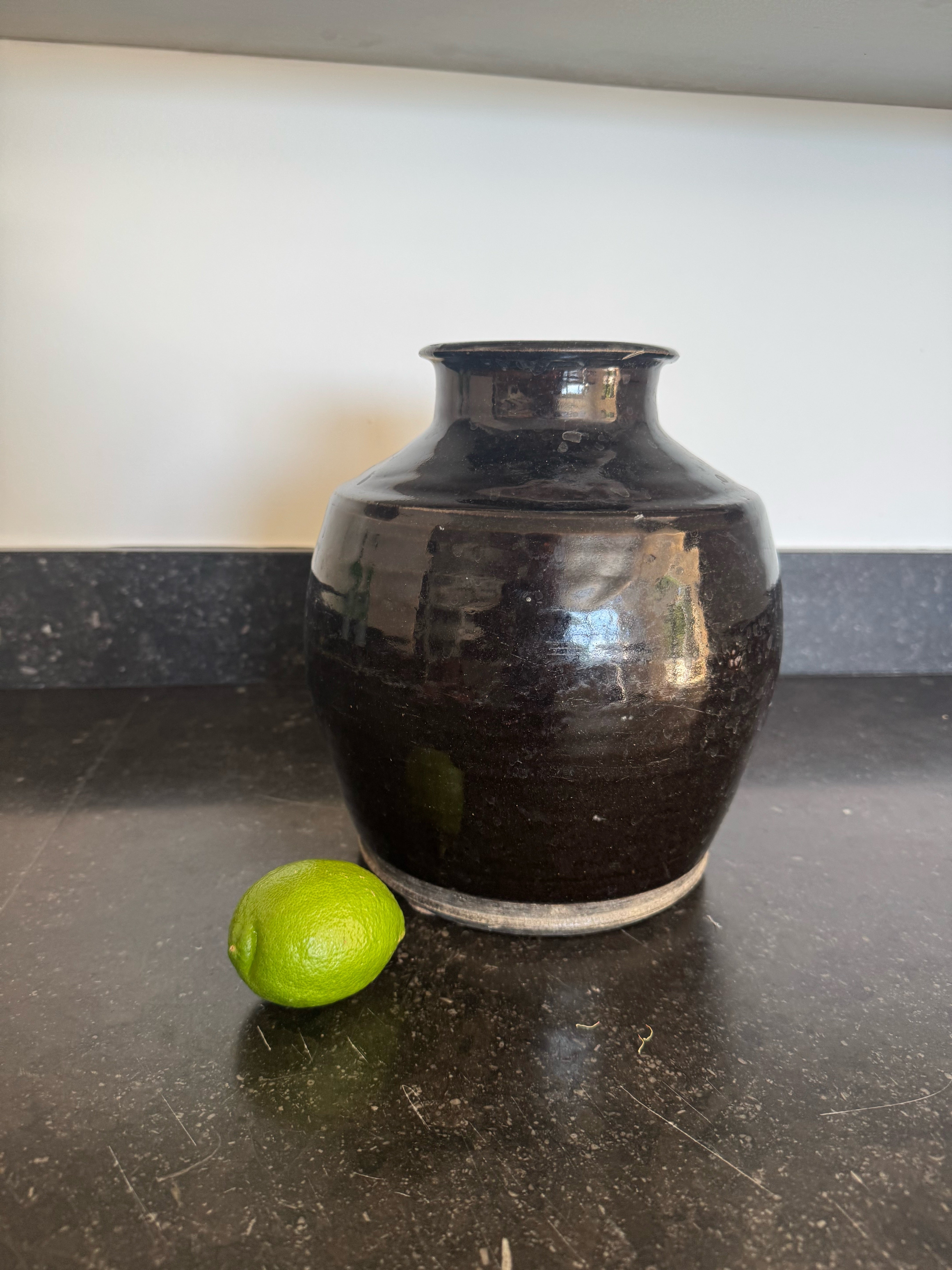 Antique Central Asia Black Vase