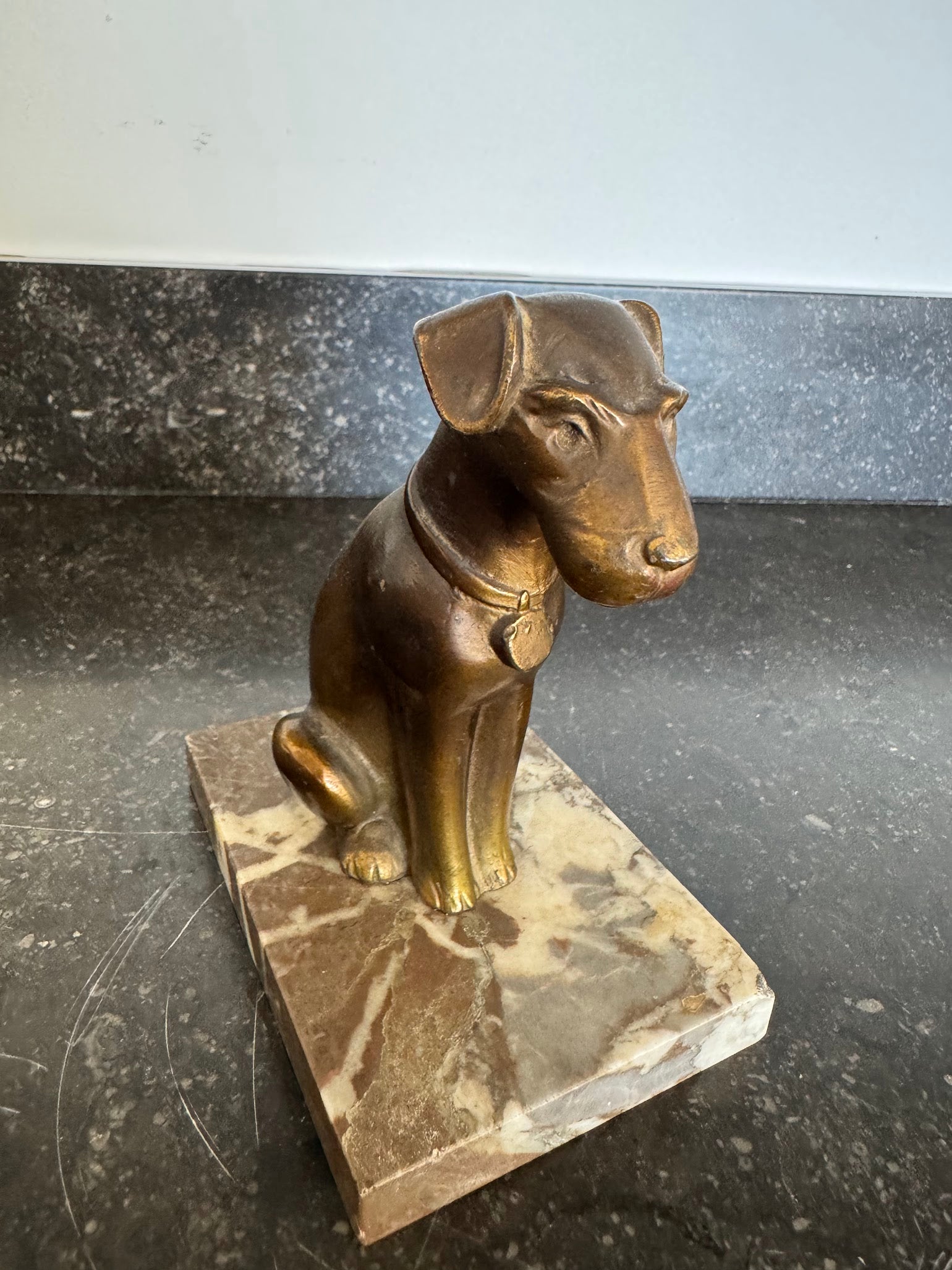 English Bronze Dog Sculpture