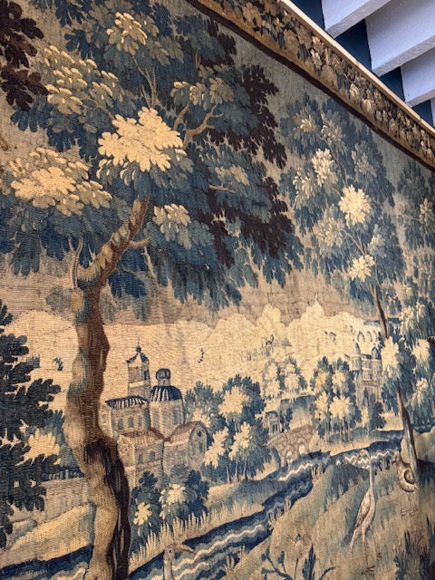 Superb 18th Century French Wall Size Verdure Tapestry