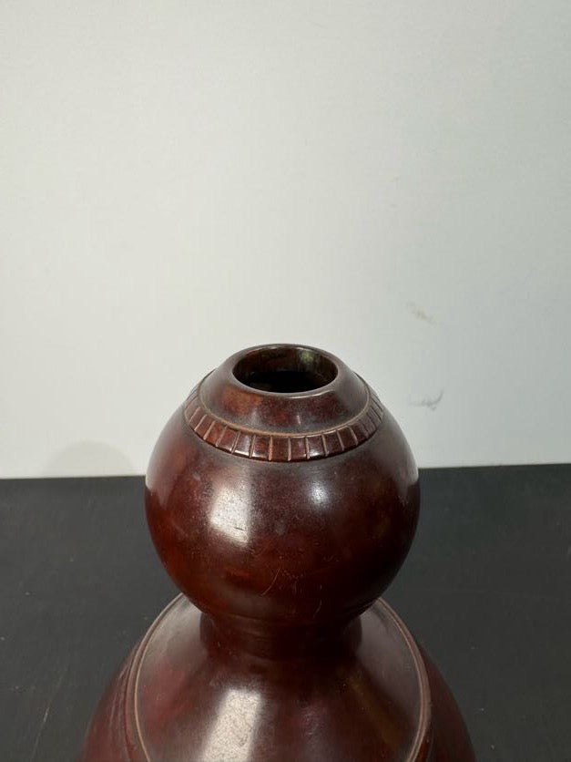 Vintage Japanese Showa Era Bronze Vase