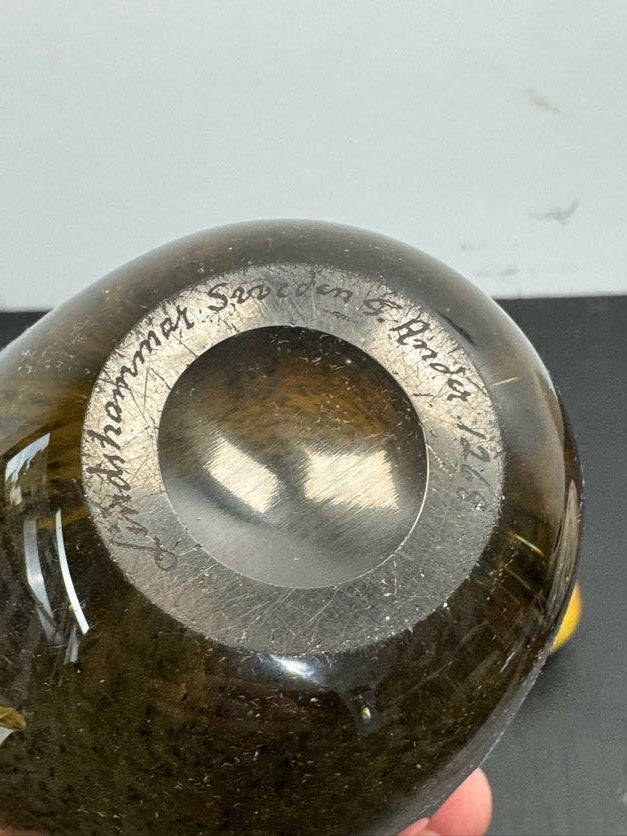 Vintage Swedish Blown Art Glass Vase