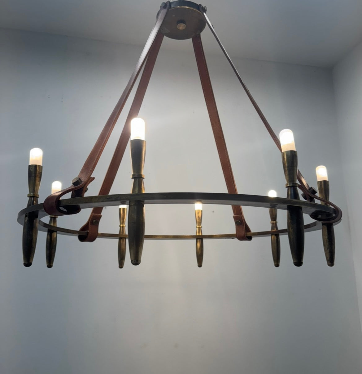 Lucca Studio Bronze & Leather Nate Chandelier