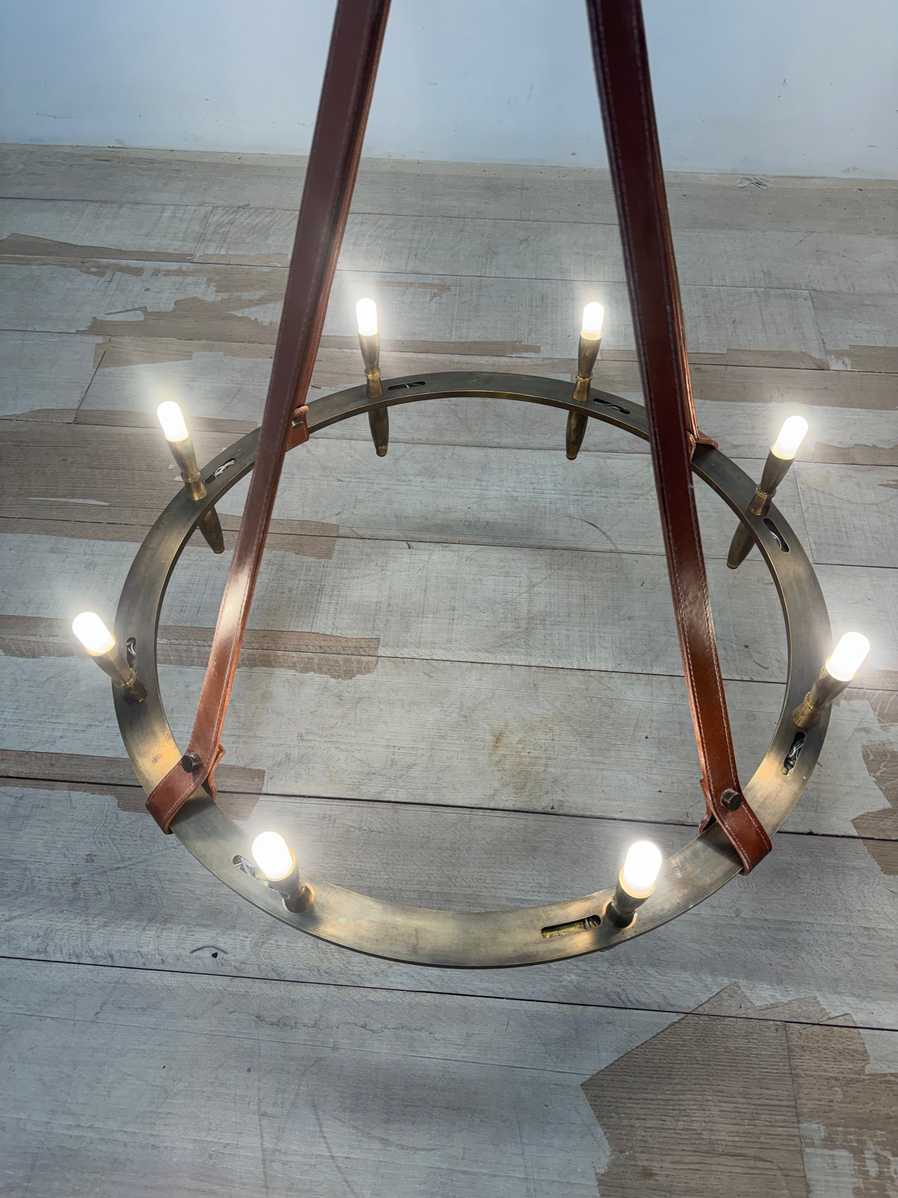 Lucca Studio Bronze & Leather Nate Chandelier