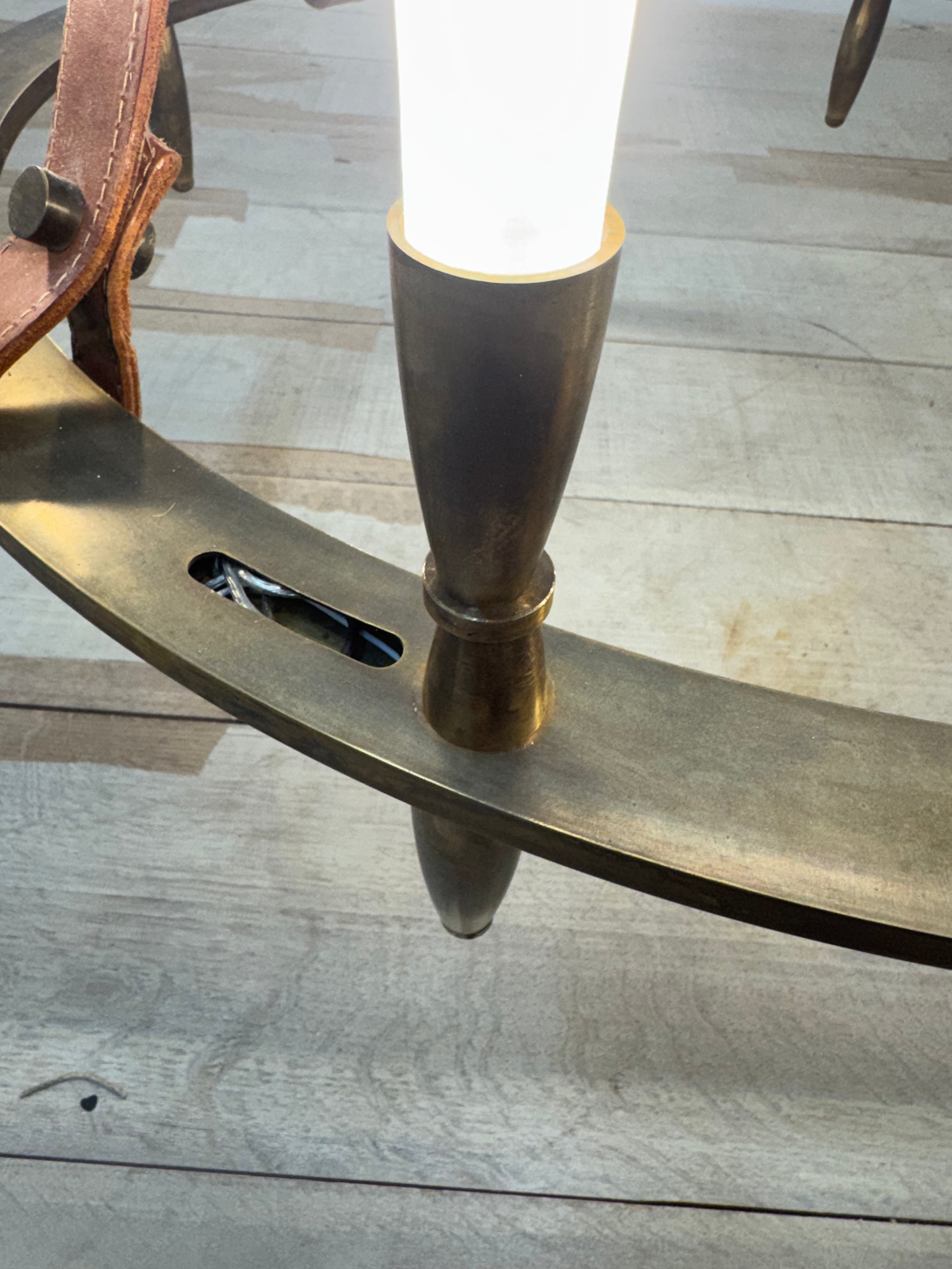 Lucca Studio Bronze & Leather Nate Chandelier