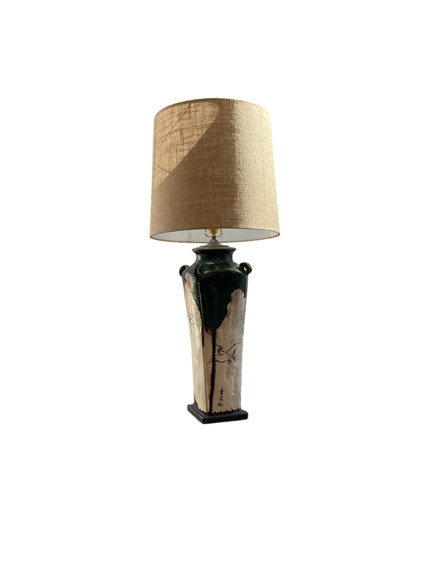 Large Scale Antique Japanese Studio Pottery Lamp