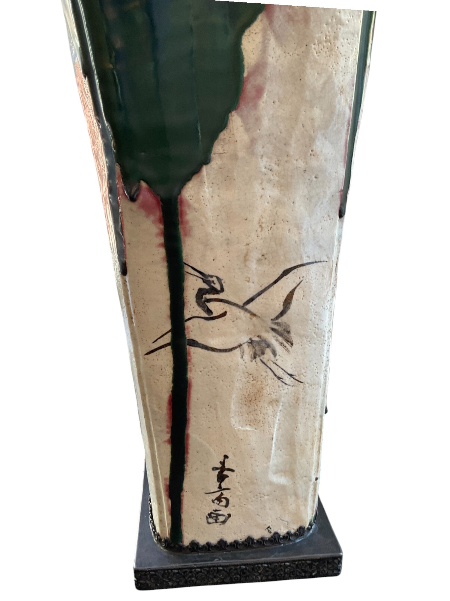 Large Scale Antique Japanese Studio Pottery Lamp
