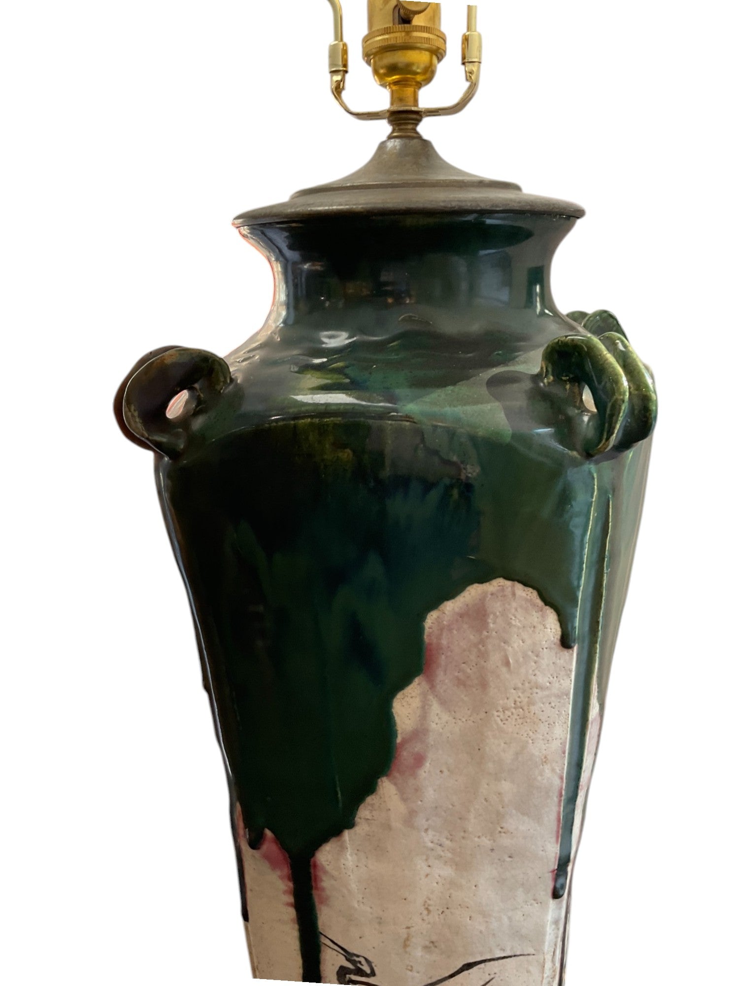 Large Scale Antique Japanese Studio Pottery Lamp